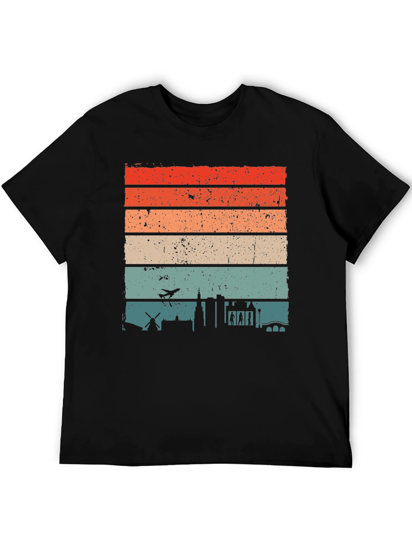 Retro Cityscape Mens T-Shirt