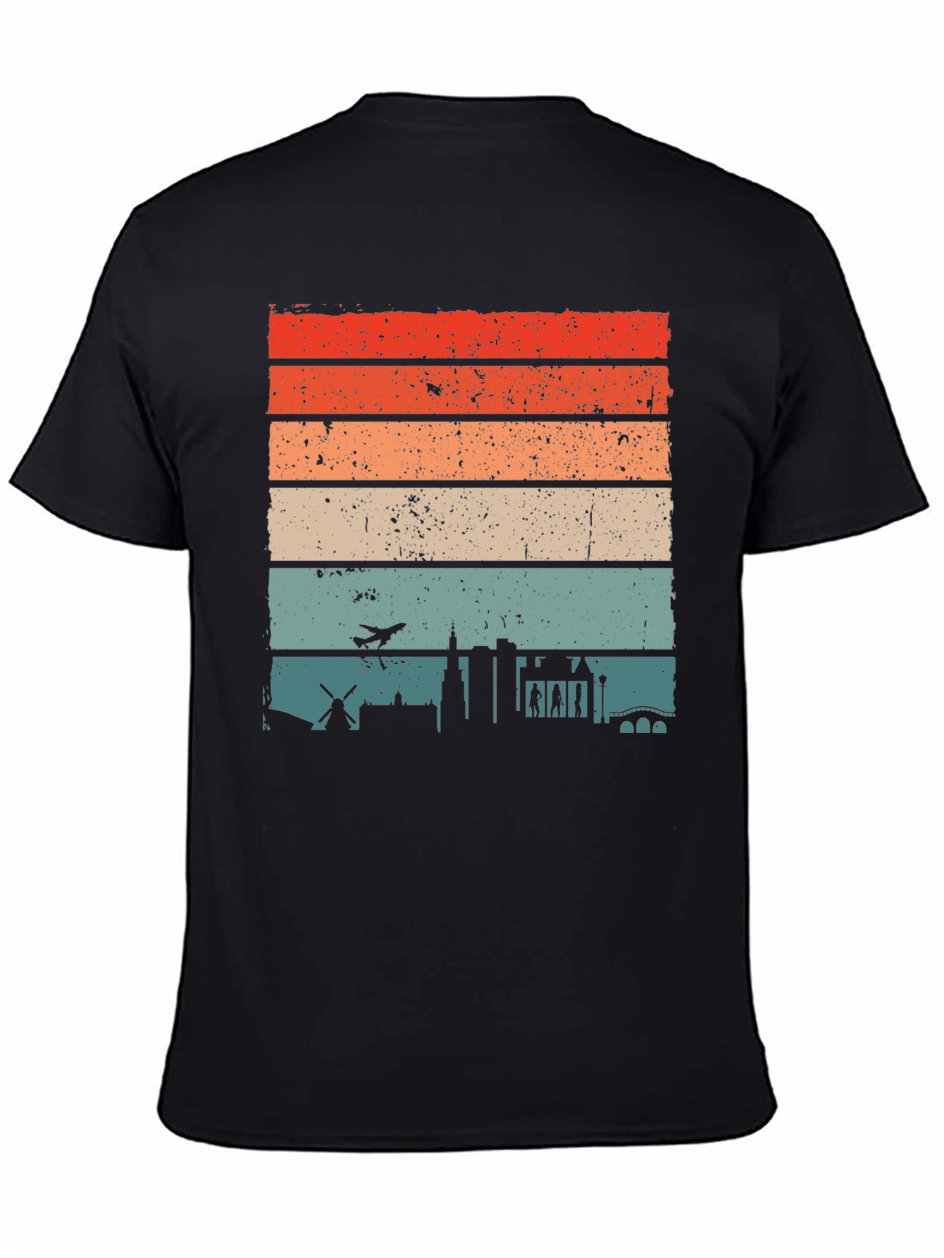 Retro Cityscape Mens T-Shirt