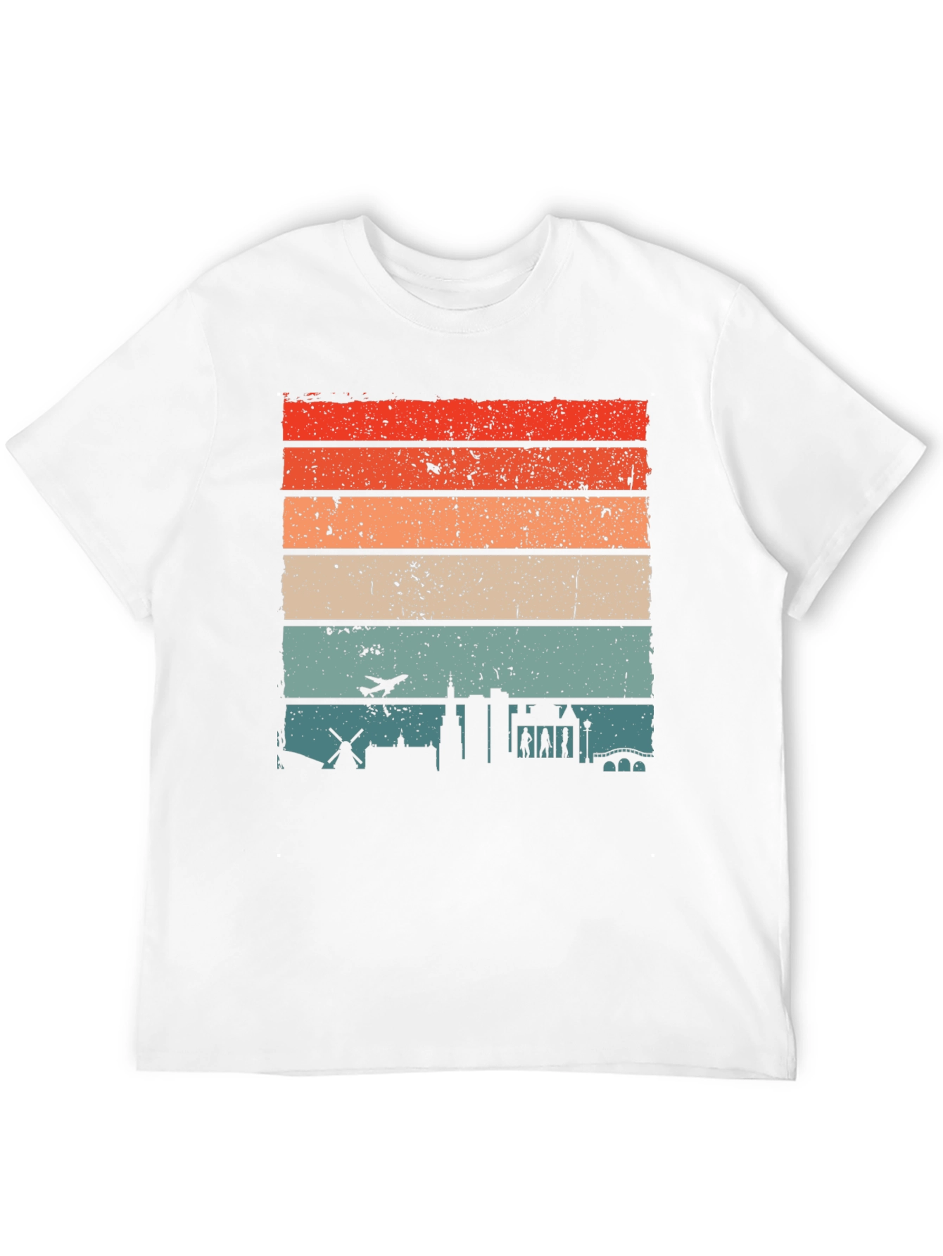 Retro Cityscape Mens T-Shirt