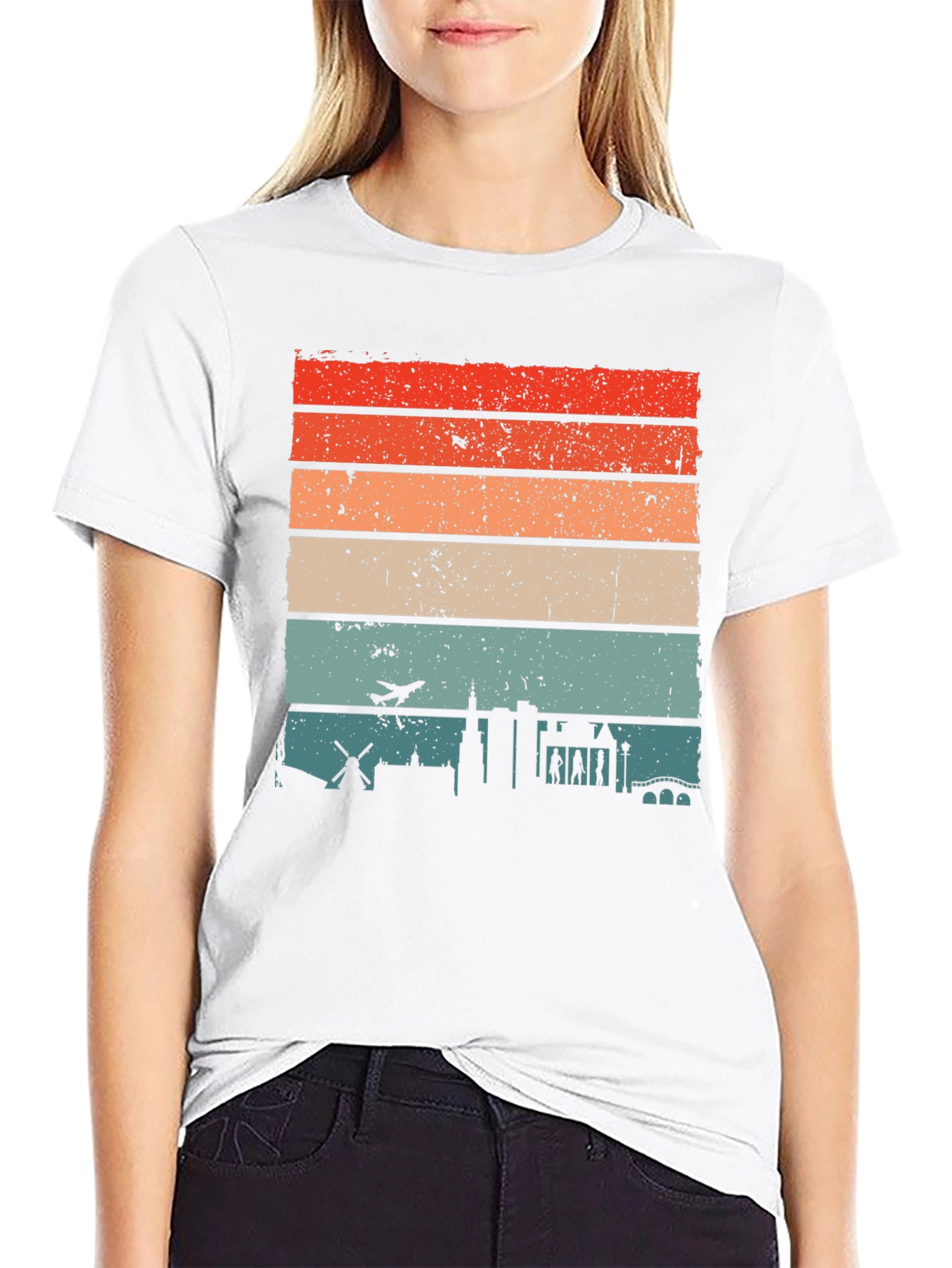 Retro Cityscape Mens T-Shirt
