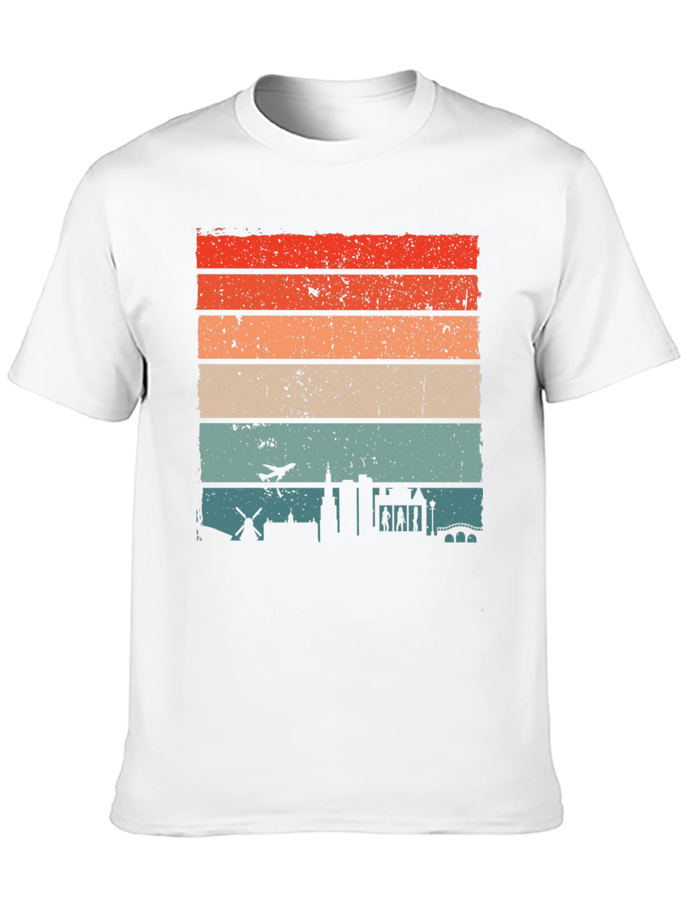 Retro Cityscape Mens T-Shirt
