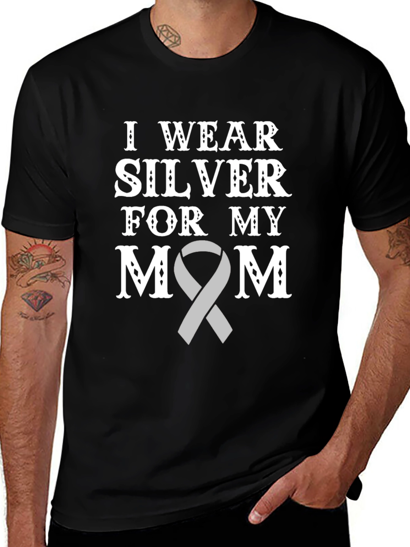 I Wear Silver For My Mom T-Shirt