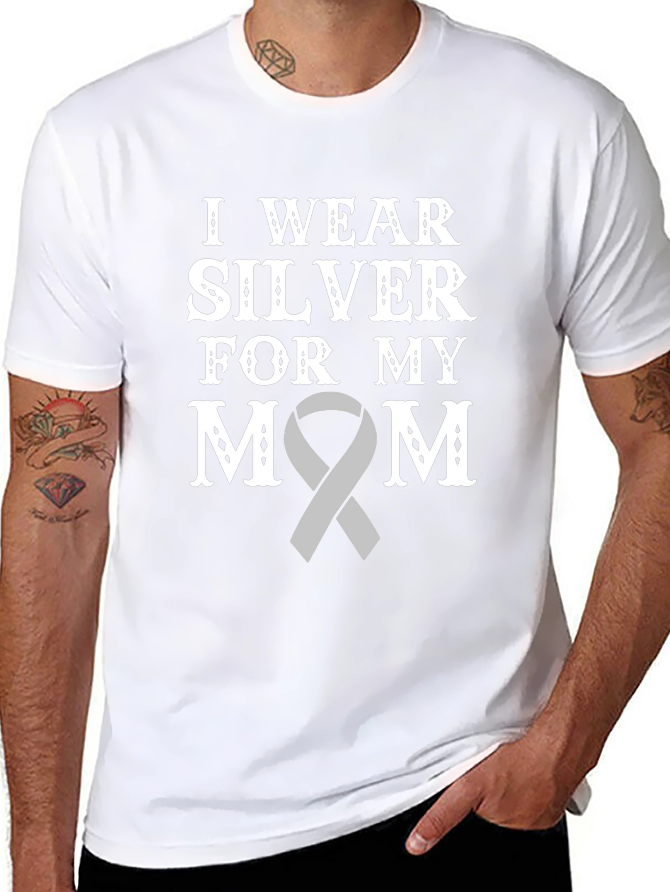 I Wear Silver For My Mom T-Shirt