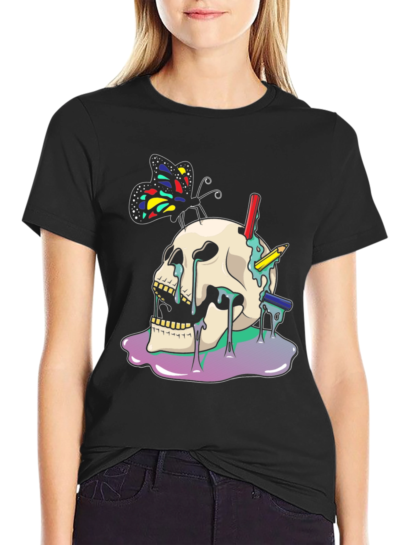 Skull & Butterfly Graphic Tee