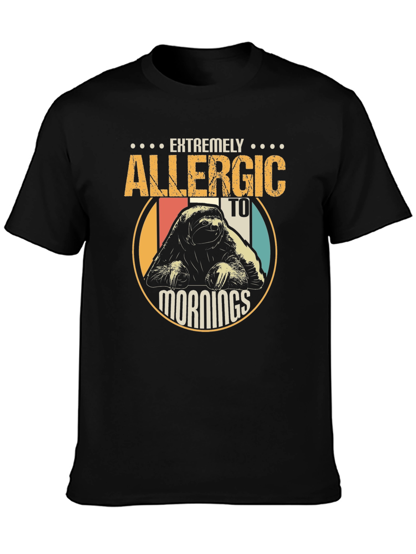 Allergic to Mornings Sloth Graphic T-Shirt