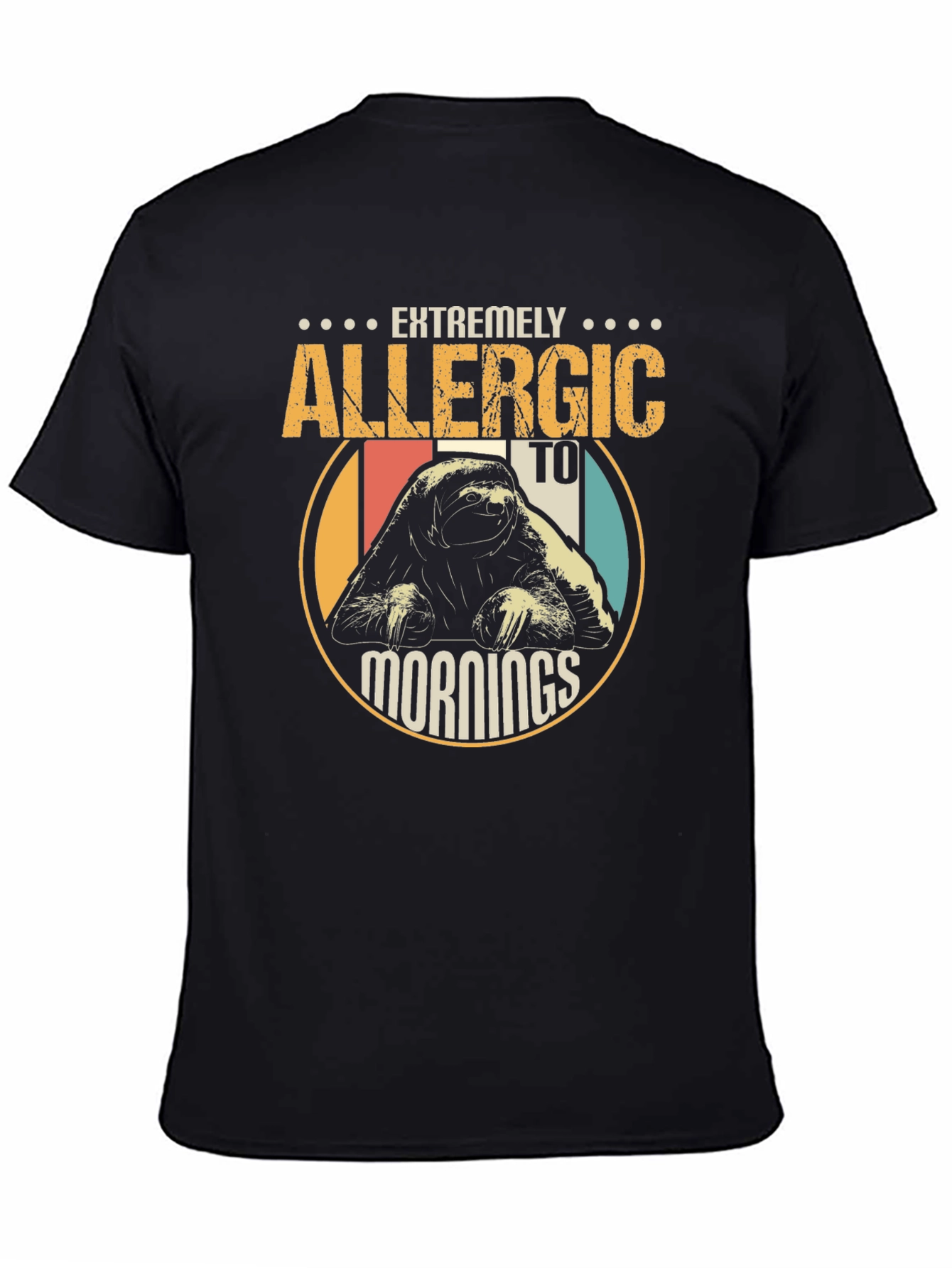Allergic to Mornings Sloth Graphic T-Shirt