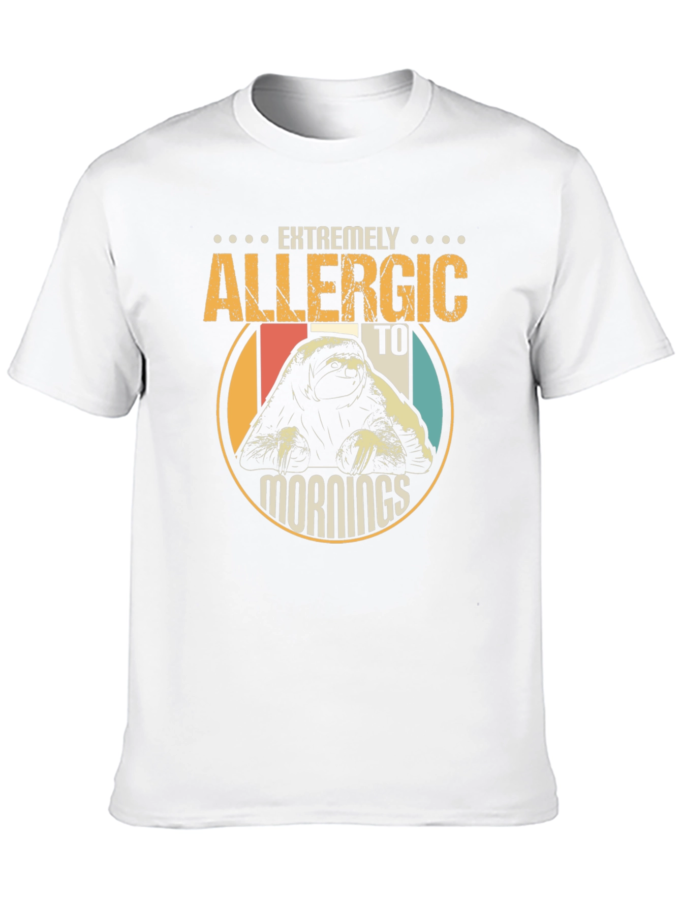 Allergic to Mornings Sloth Graphic T-Shirt