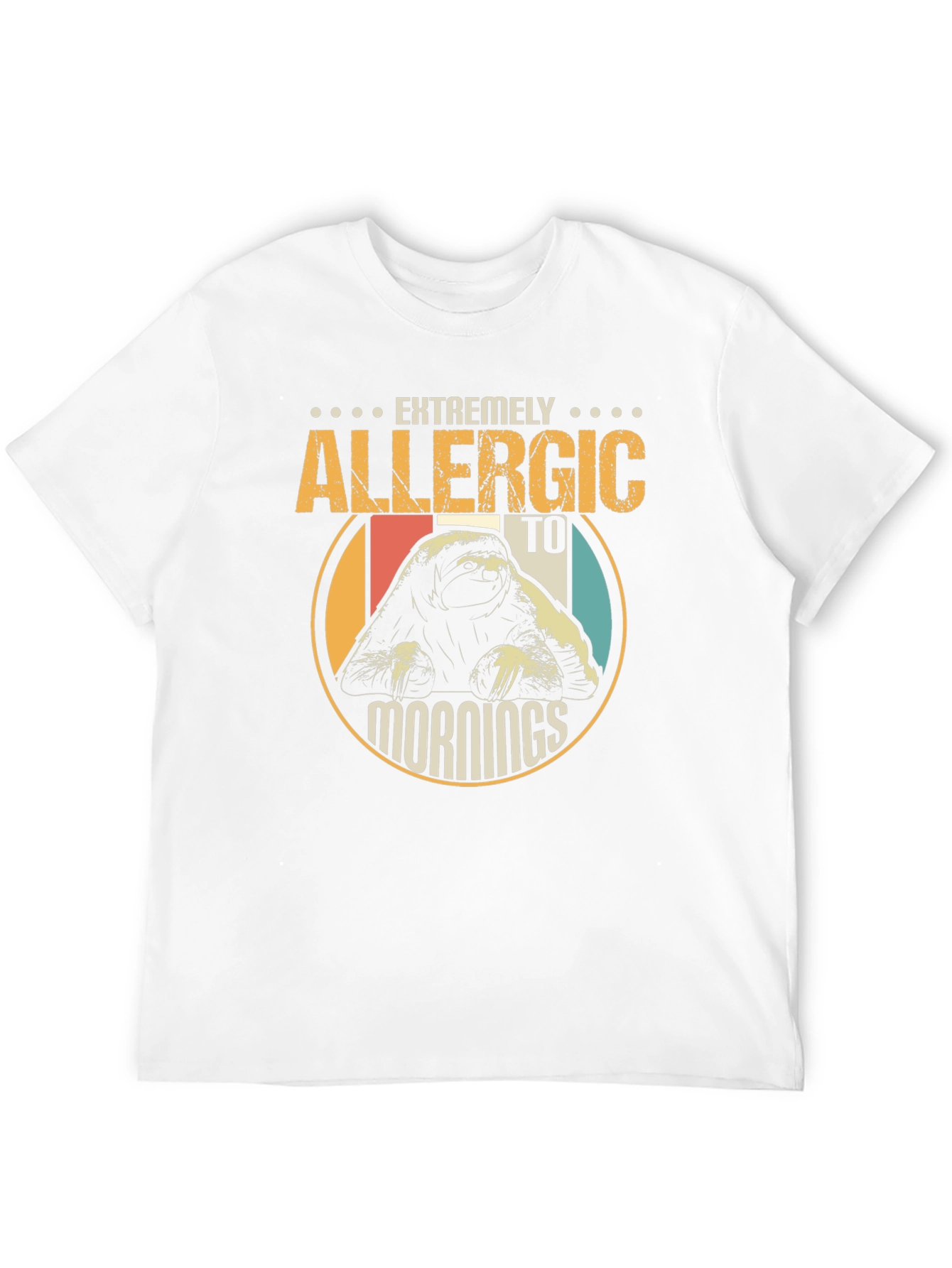 Allergic to Mornings Sloth Graphic T-Shirt