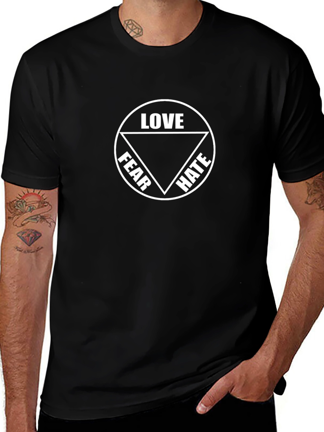 Love Fear Hate Graphic Tee - Unisex Cotton T-Shirt