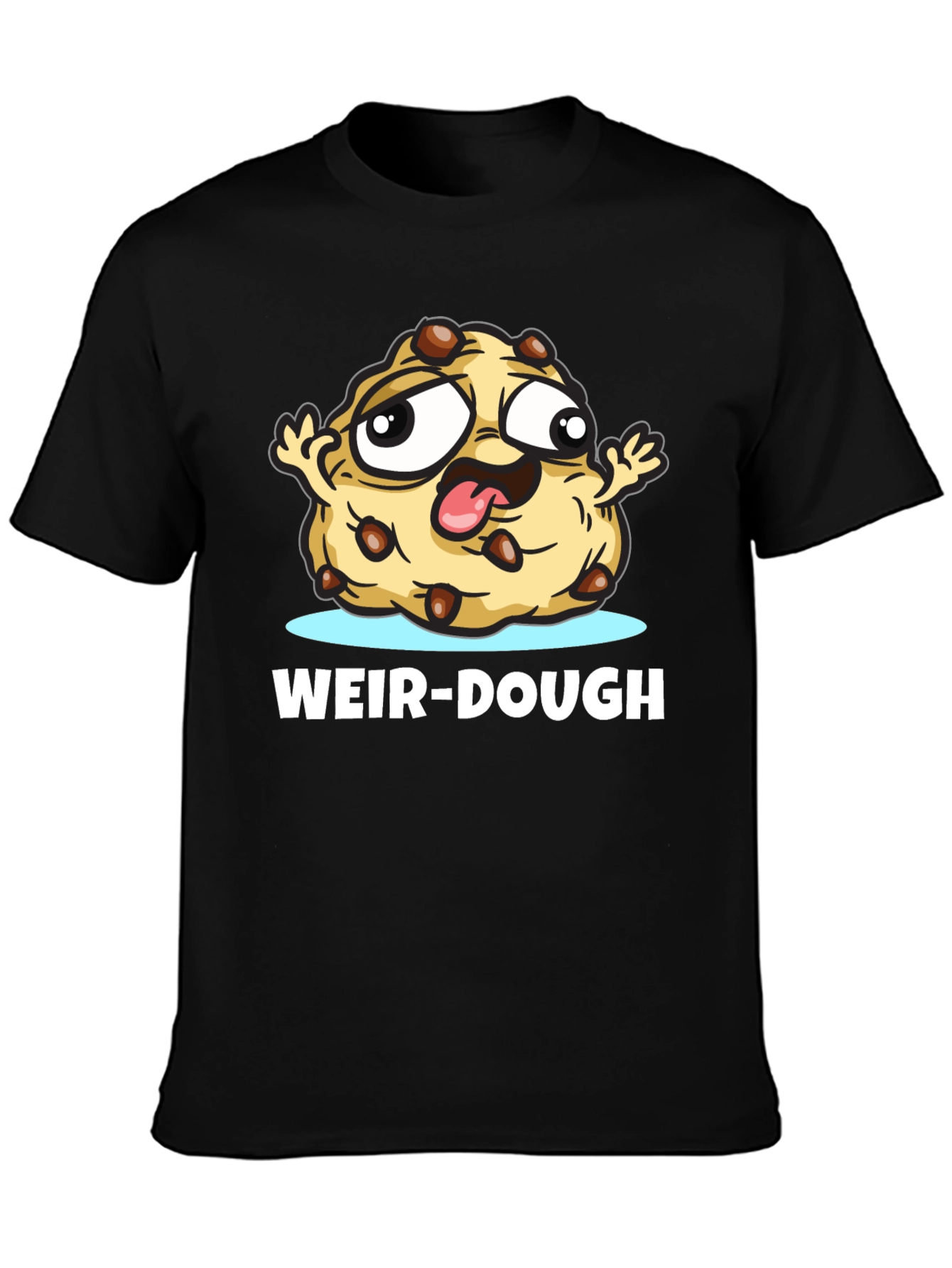 Weir-Dough Cookie Cartoon Black T-Shirt