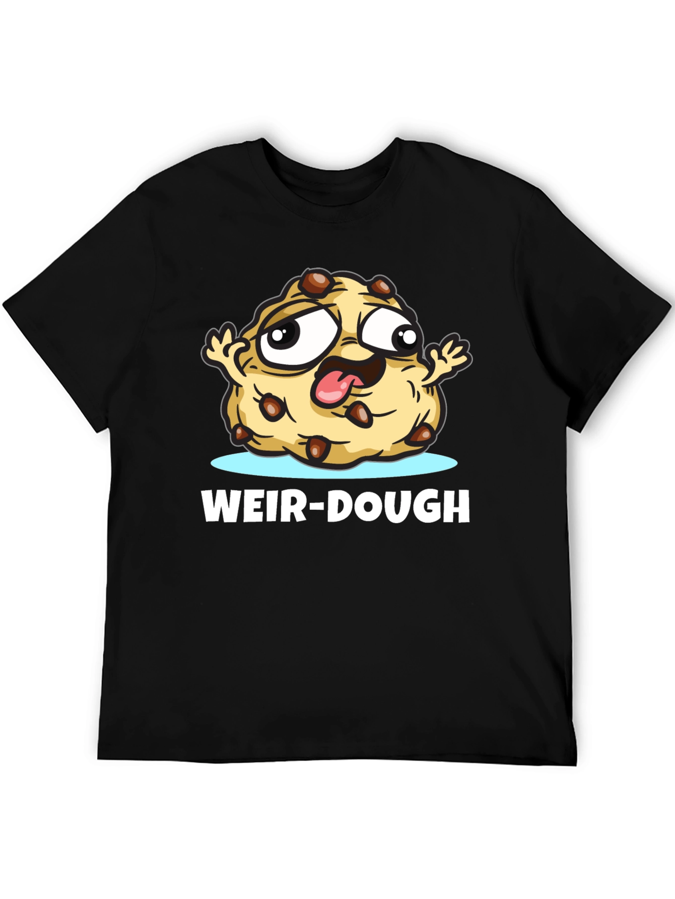 Weir-Dough Cookie Cartoon Black T-Shirt