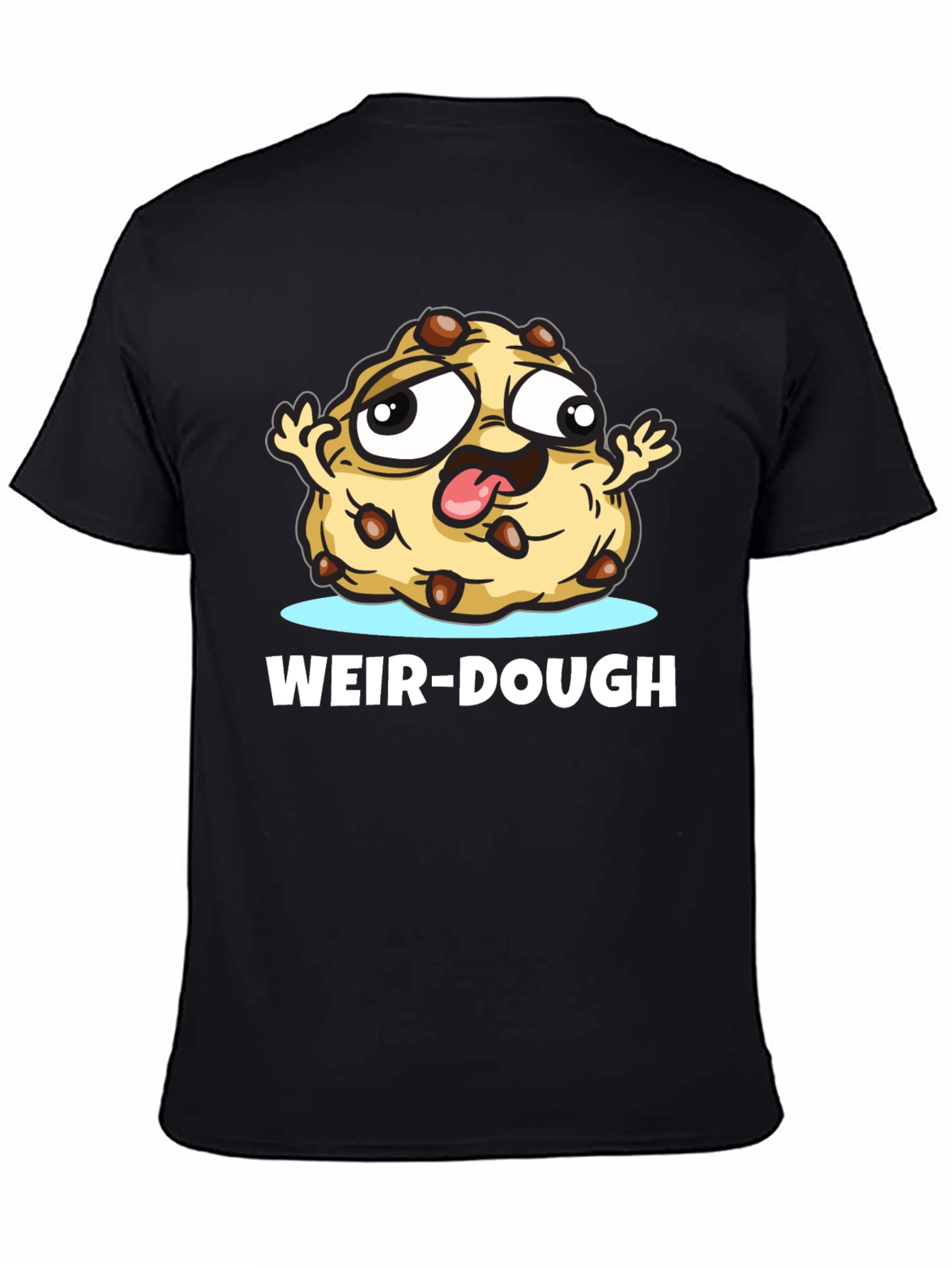Weir-Dough Cookie Cartoon Black T-Shirt