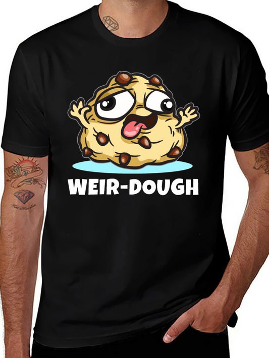 Weir-Dough Cookie Cartoon Black T-Shirt