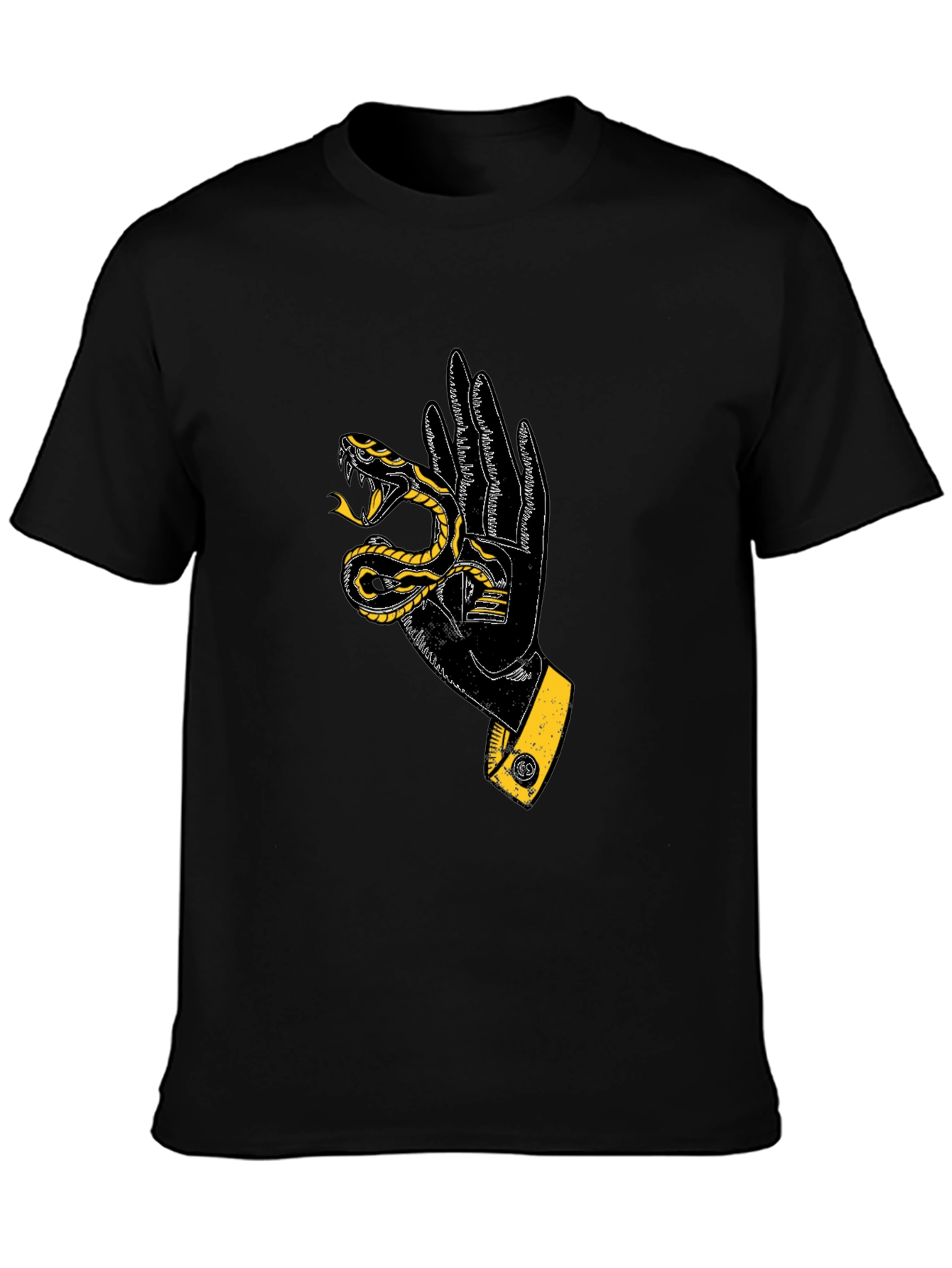 Snake Hand Graphic T-Shirt - Black