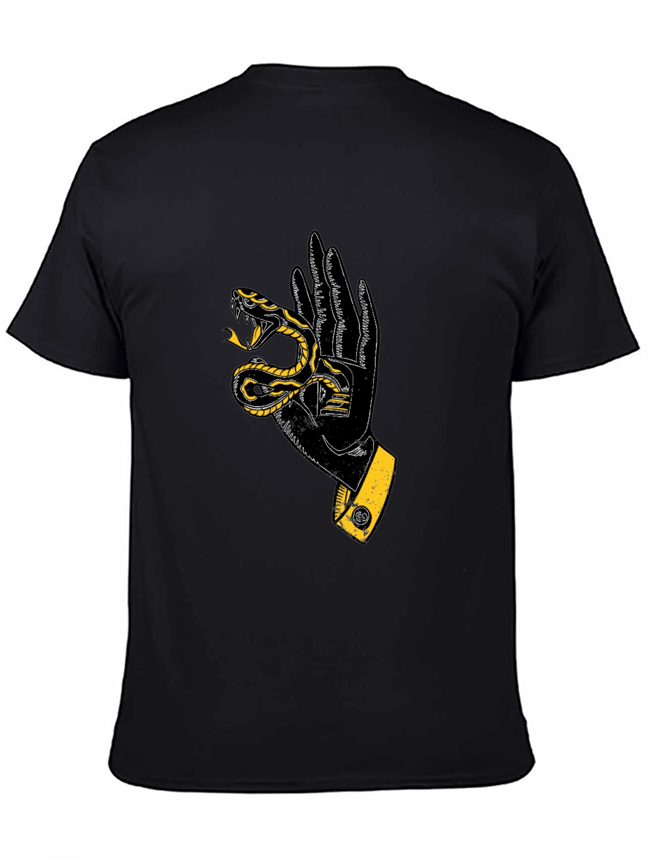 Snake Hand Graphic T-Shirt - Black
