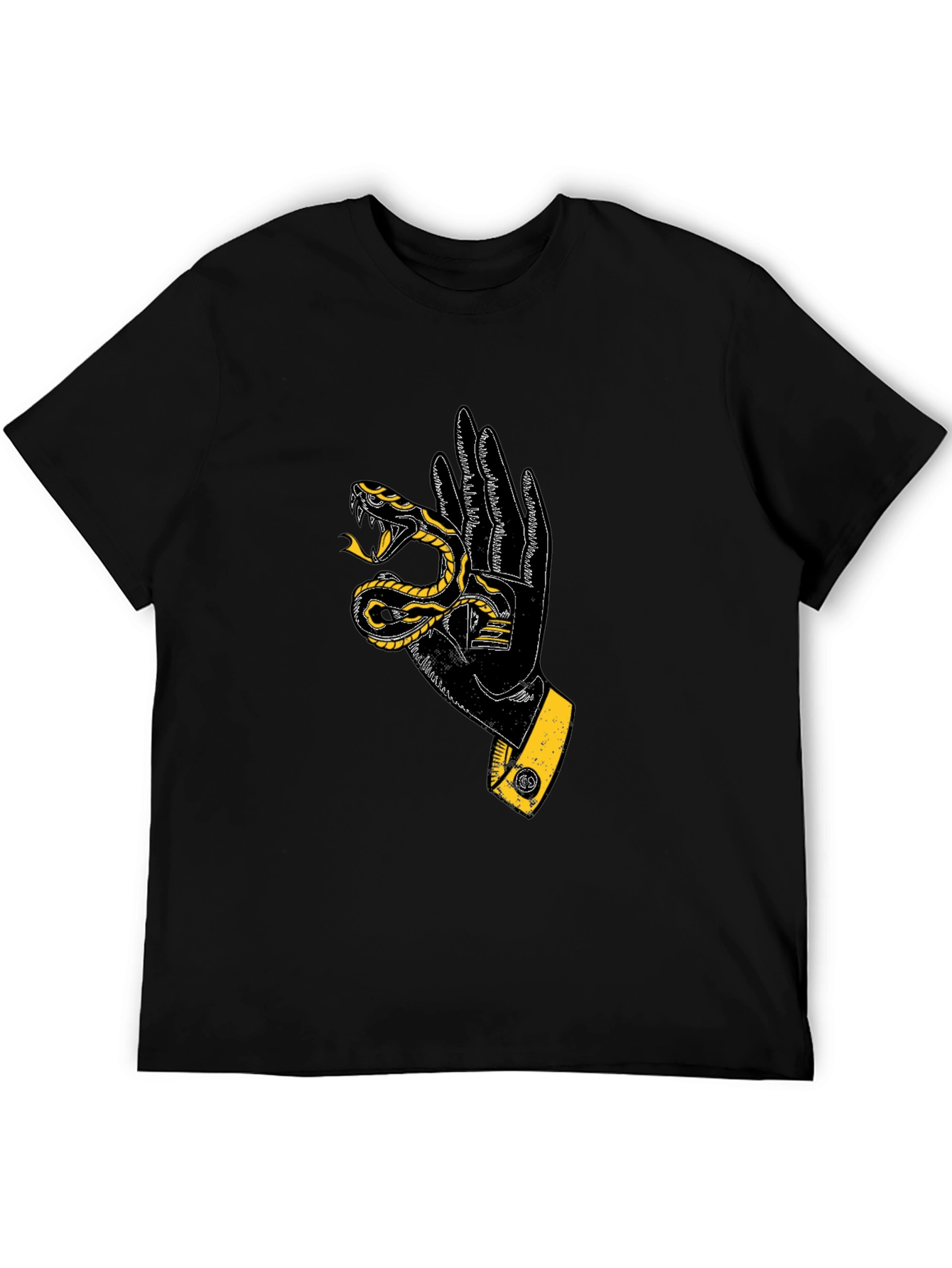 Snake Hand Graphic T-Shirt - Black