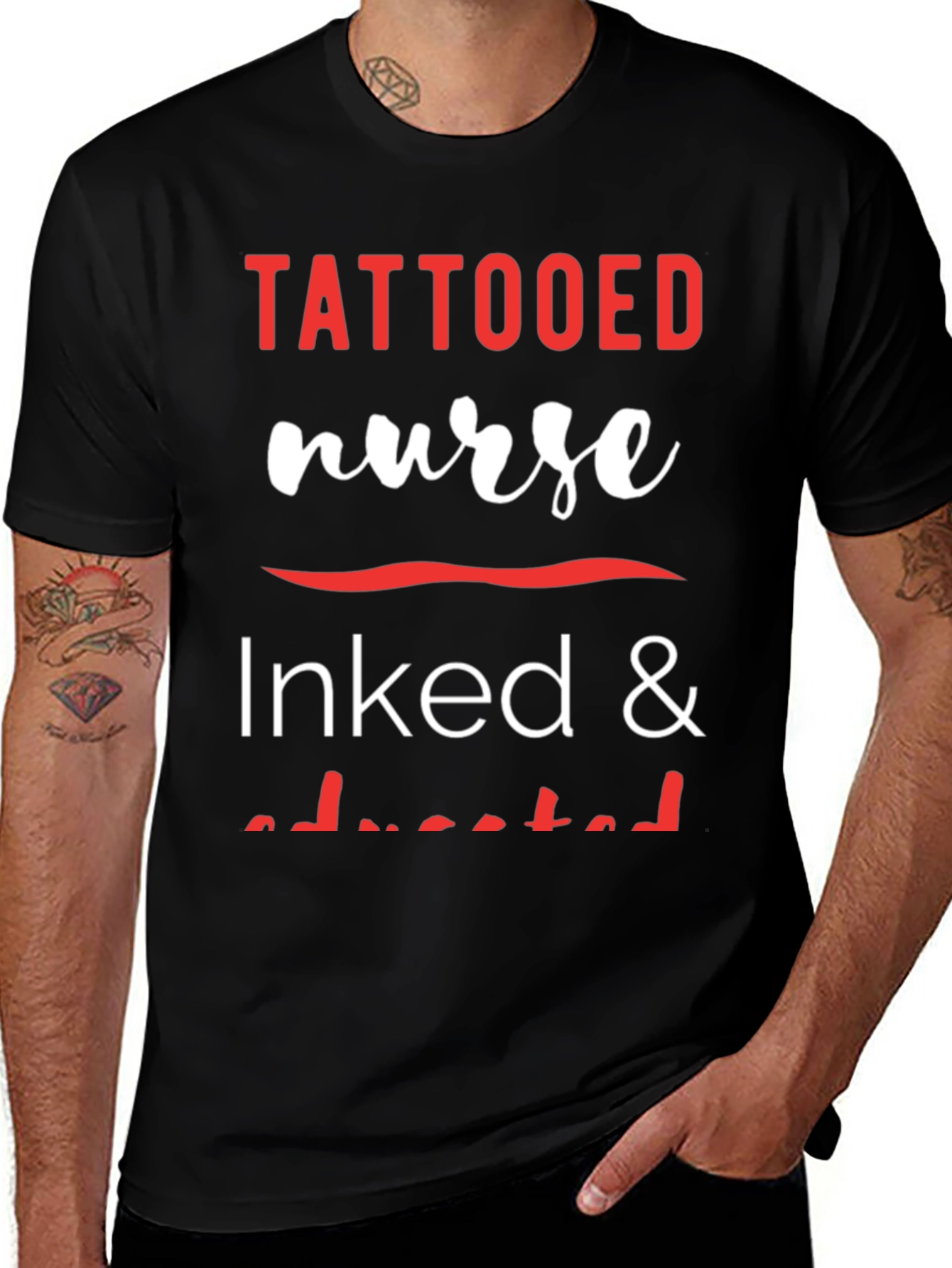 Tattooed Nurse Inked & Educated Graphic Tee