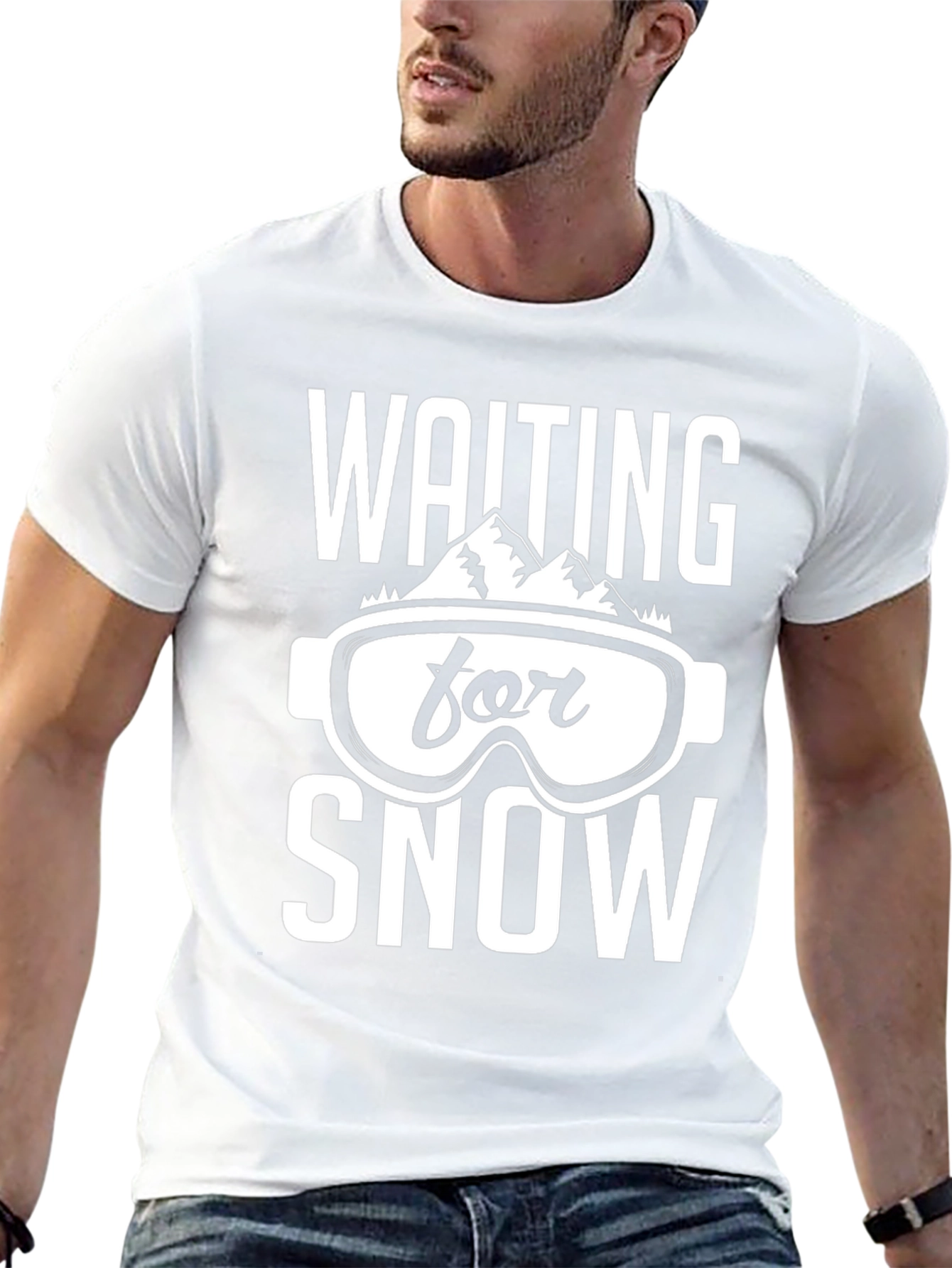 Waiting for Snow Black Graphic T-Shirt