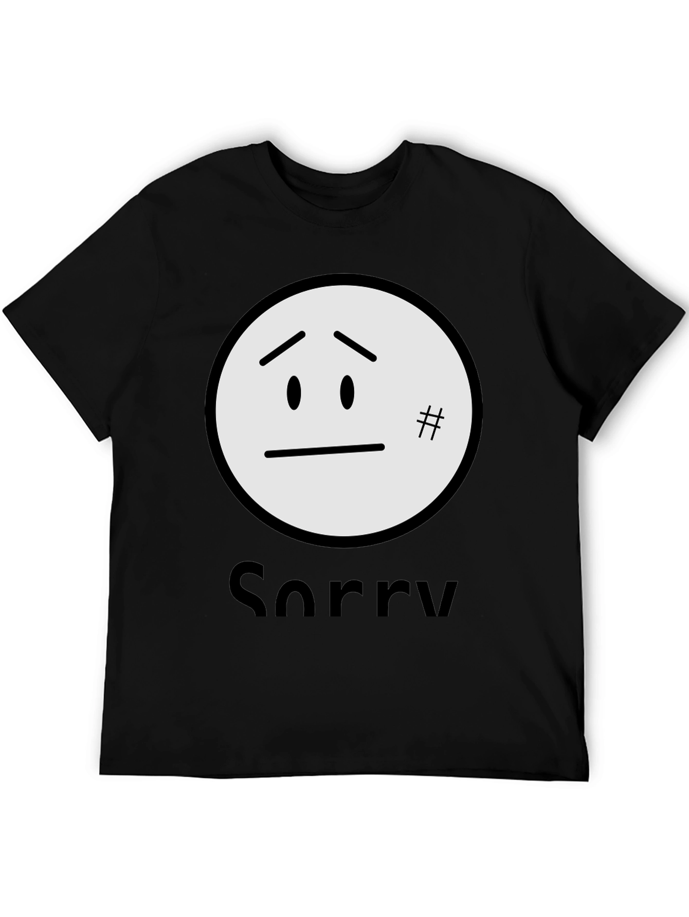 Sorry Graphic T-Shirt - Black Casual Tee