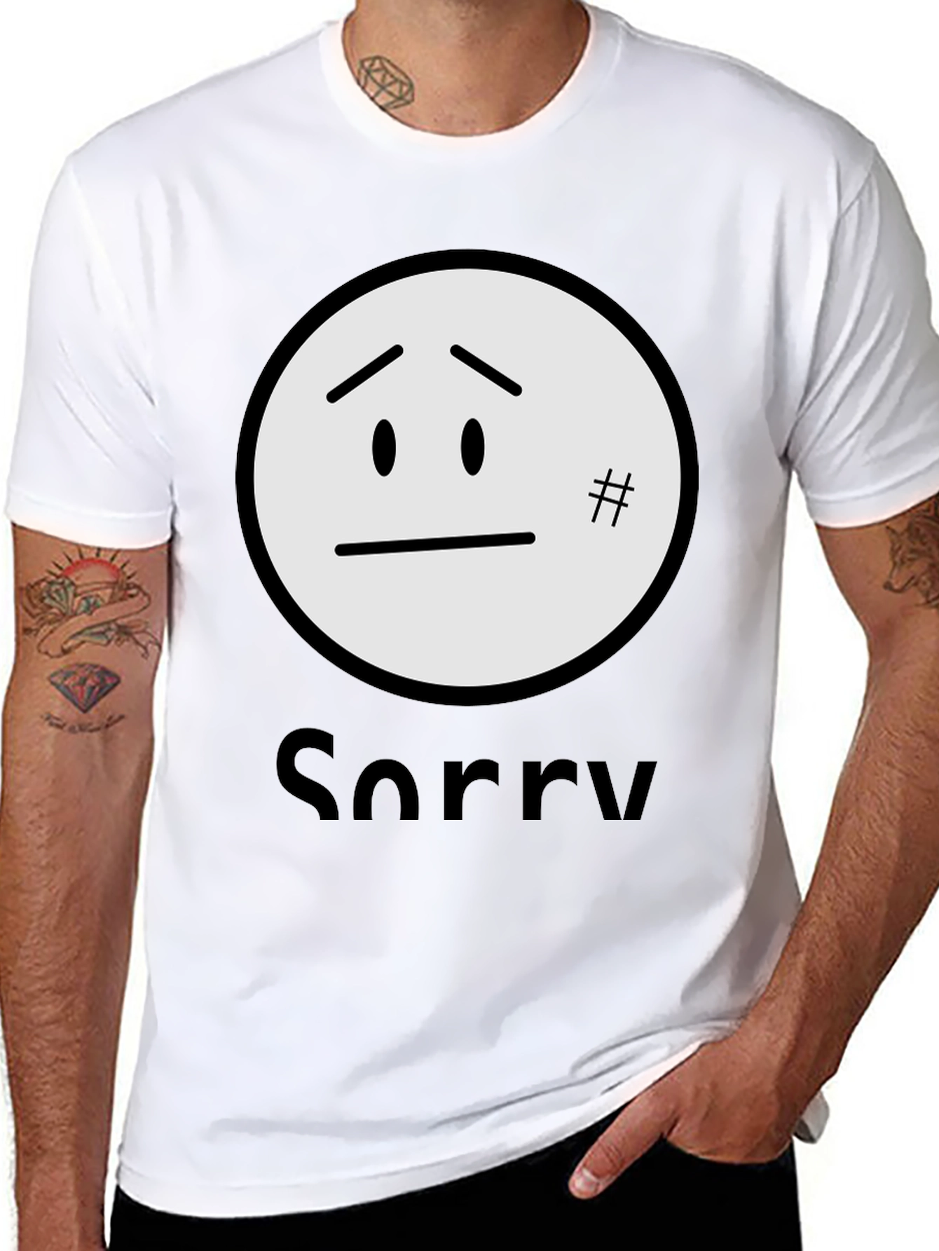 Sorry Graphic T-Shirt - Black Casual Tee