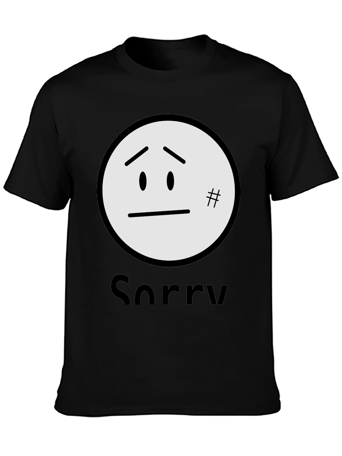 Sorry Graphic T-Shirt - Black Casual Tee