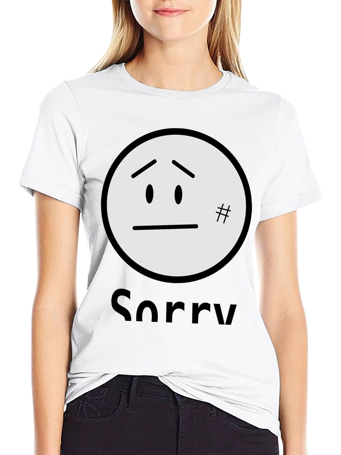 Sorry Graphic T-Shirt - Black Casual Tee