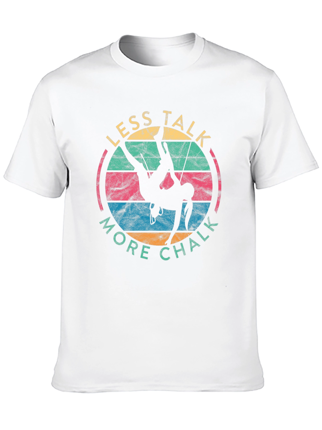 Retro Climbing T-Shirt - Less Talk More Chalk