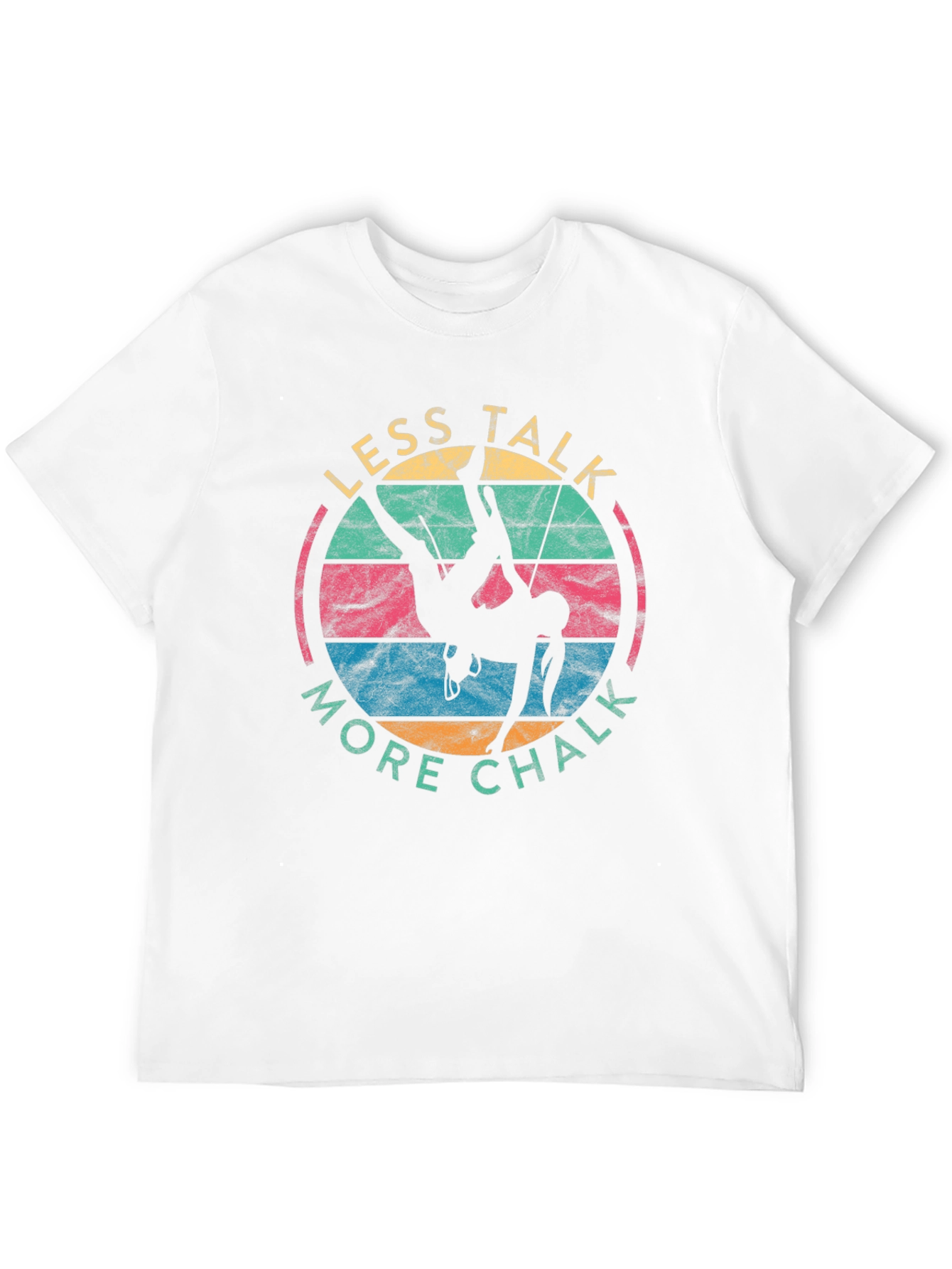 Retro Climbing T-Shirt - Less Talk More Chalk