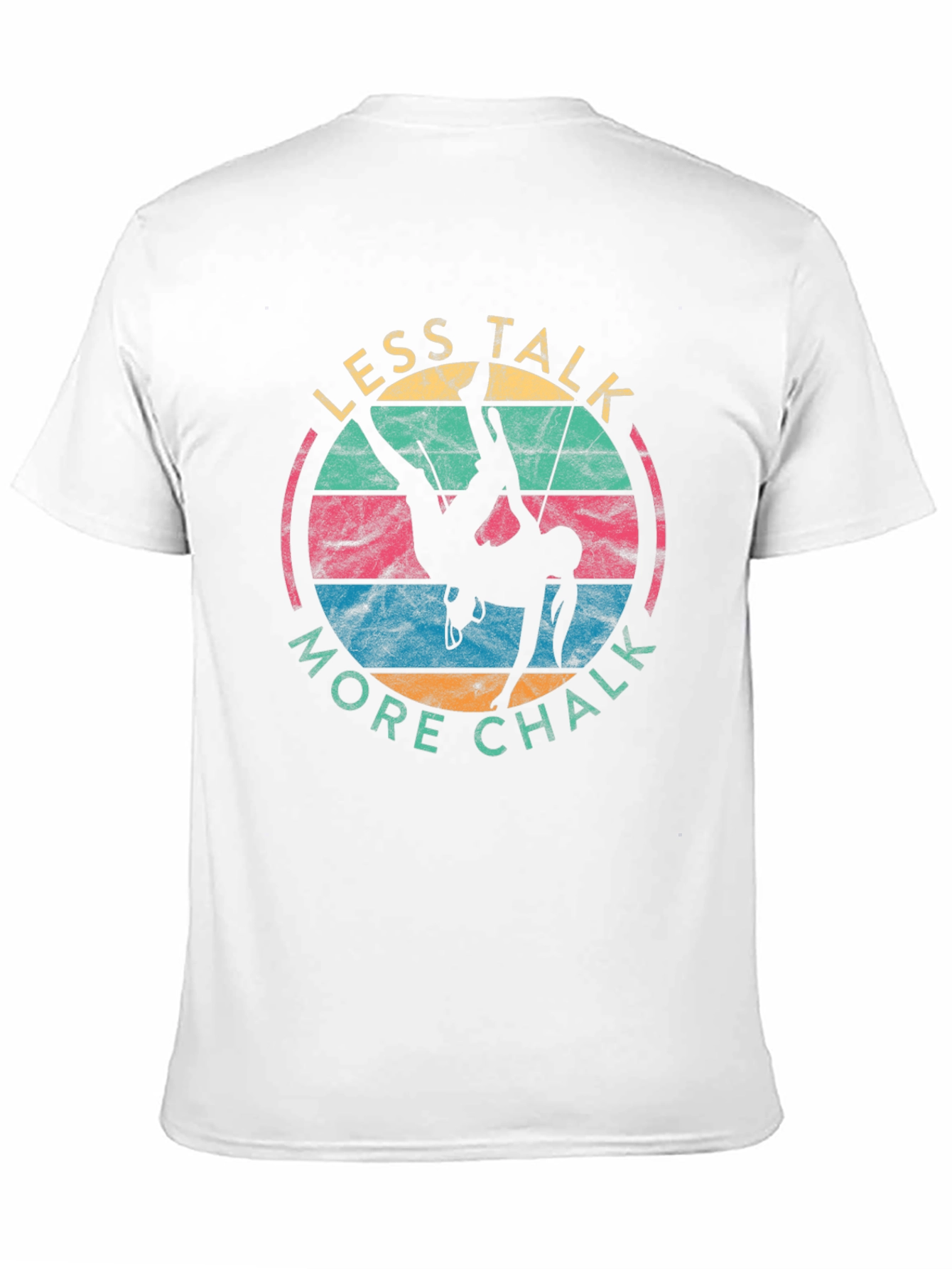 Retro Climbing T-Shirt - Less Talk More Chalk