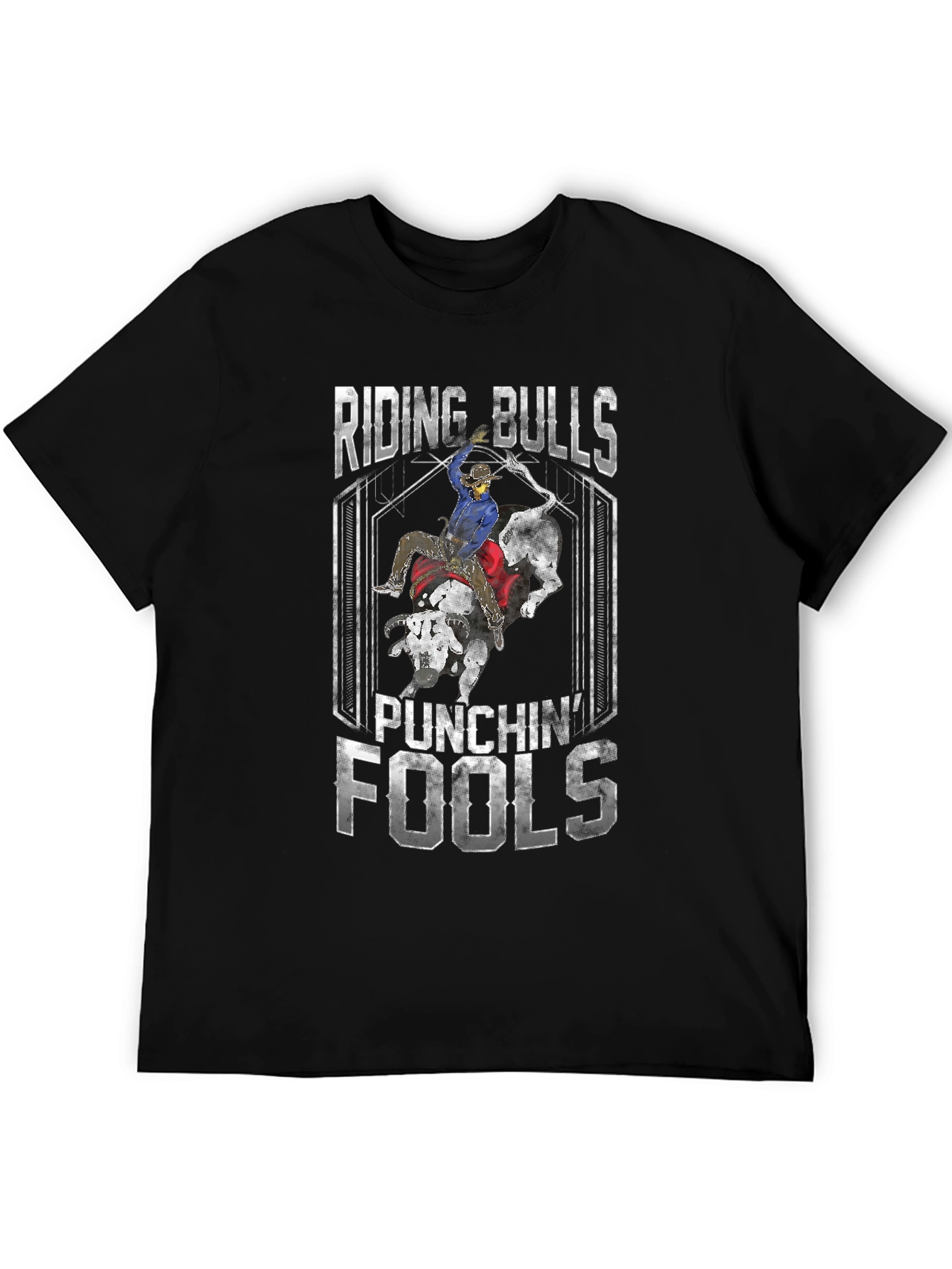 Riding Bulls Punching Fools Graphic T-Shirt