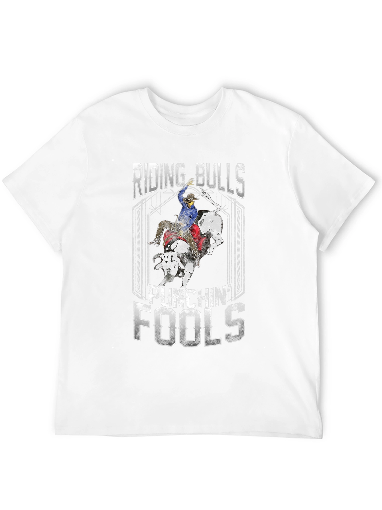 Riding Bulls Punching Fools Graphic T-Shirt