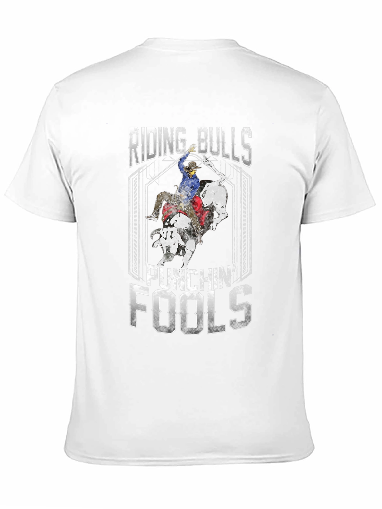 Riding Bulls Punching Fools Graphic T-Shirt