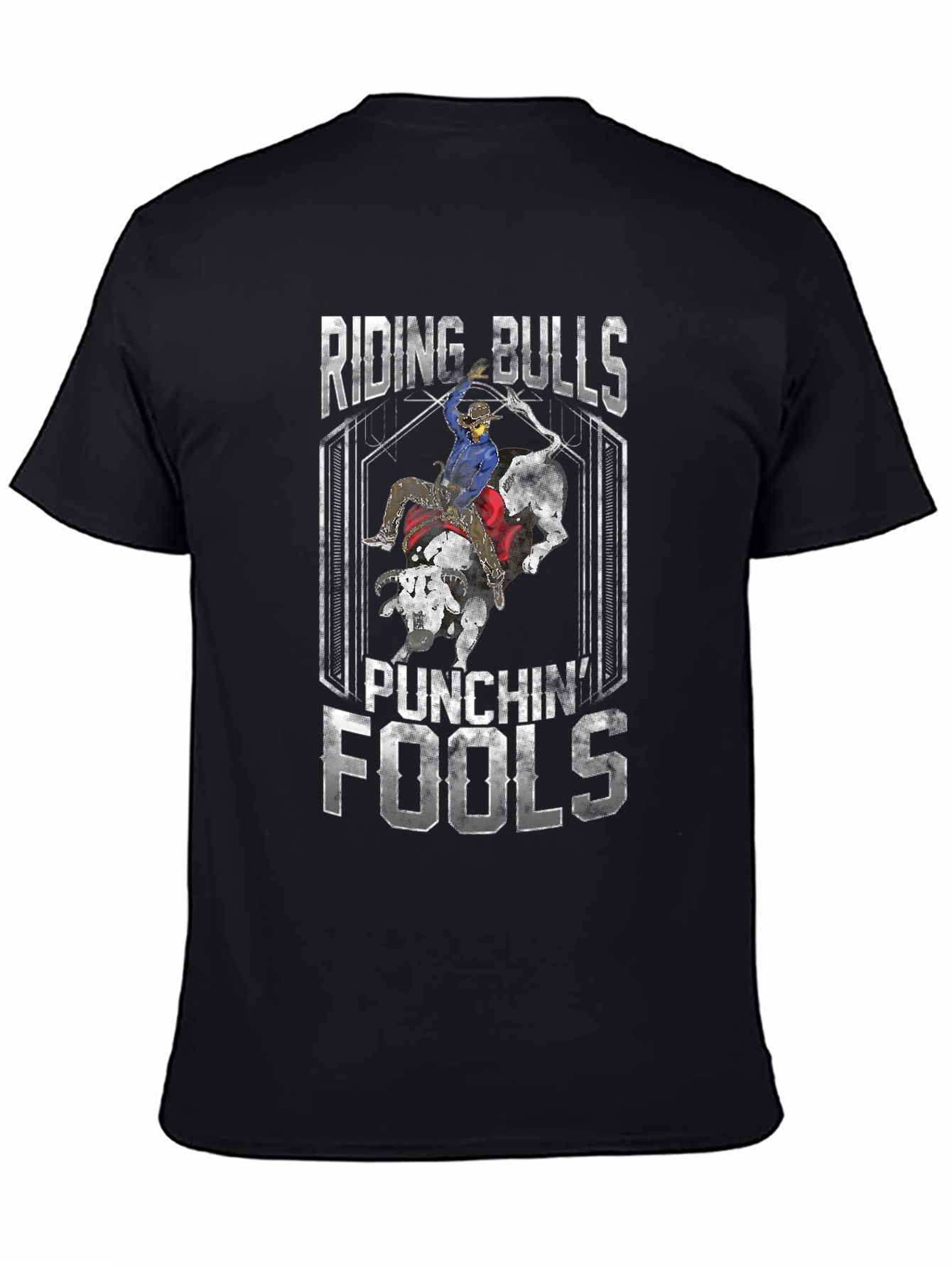Riding Bulls Punching Fools Graphic T-Shirt