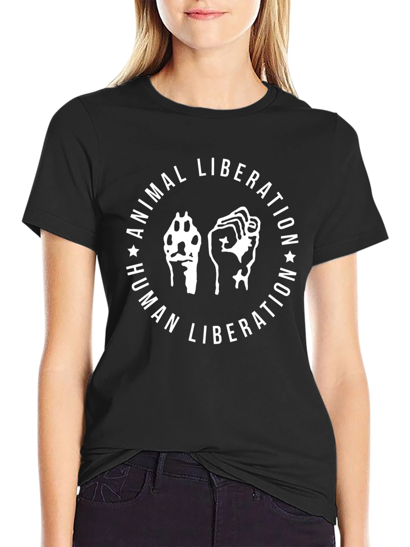 Animal Liberation Human Liberation Black T-Shirt