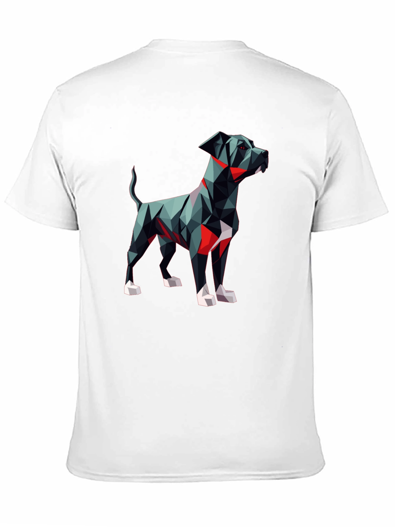 Geometric Dog Graphic Tee - Modern Art Style