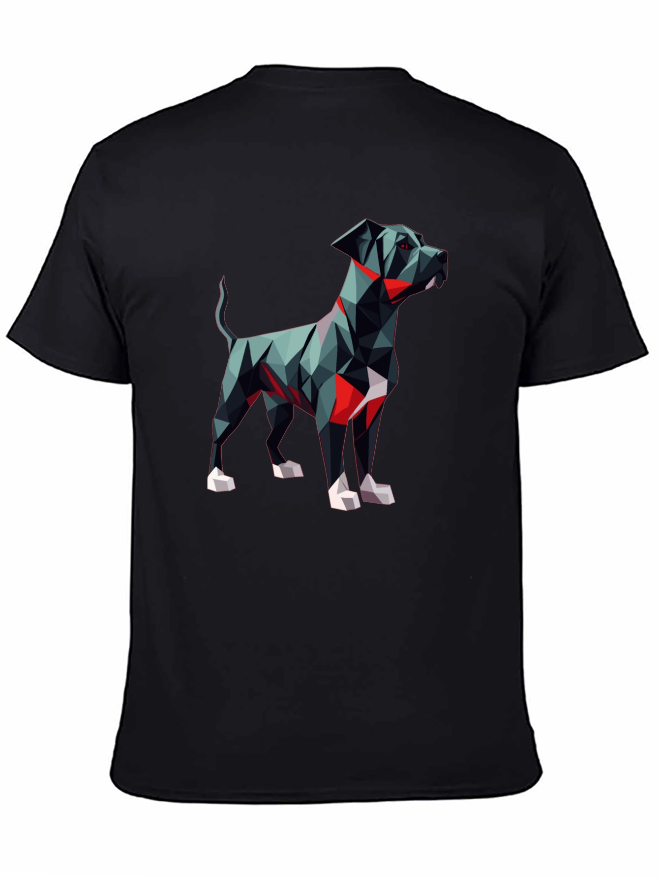 Geometric Dog Graphic Tee - Modern Art Style