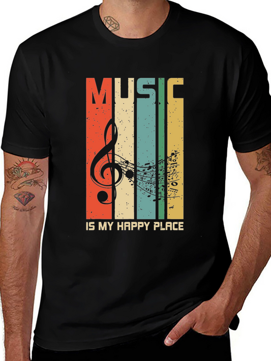 Music is My Happy Place T-Shirt - Vintage Style