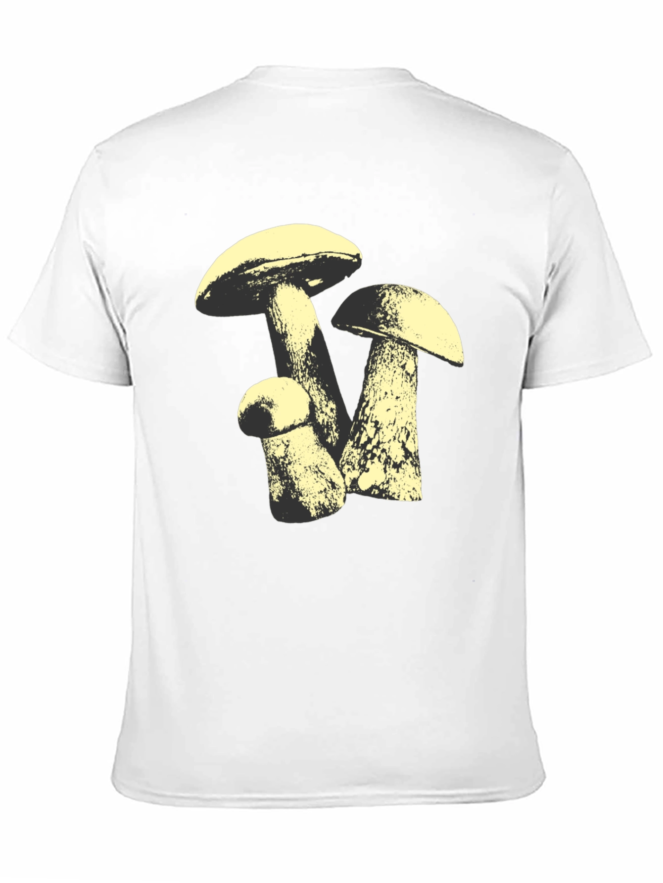 Mushroom Graphic Tee - Black Cotton T-Shirt