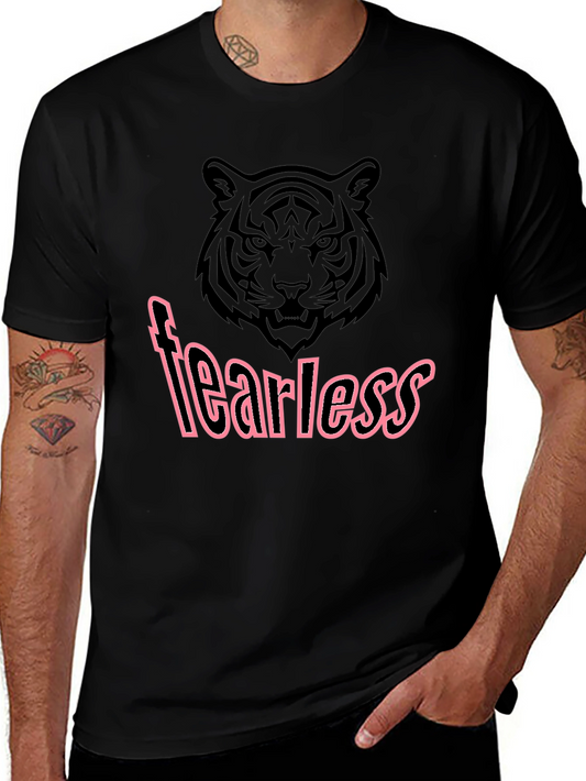 Fearless Tiger Graphic Tee - Stylish Mens Black T-Shirt