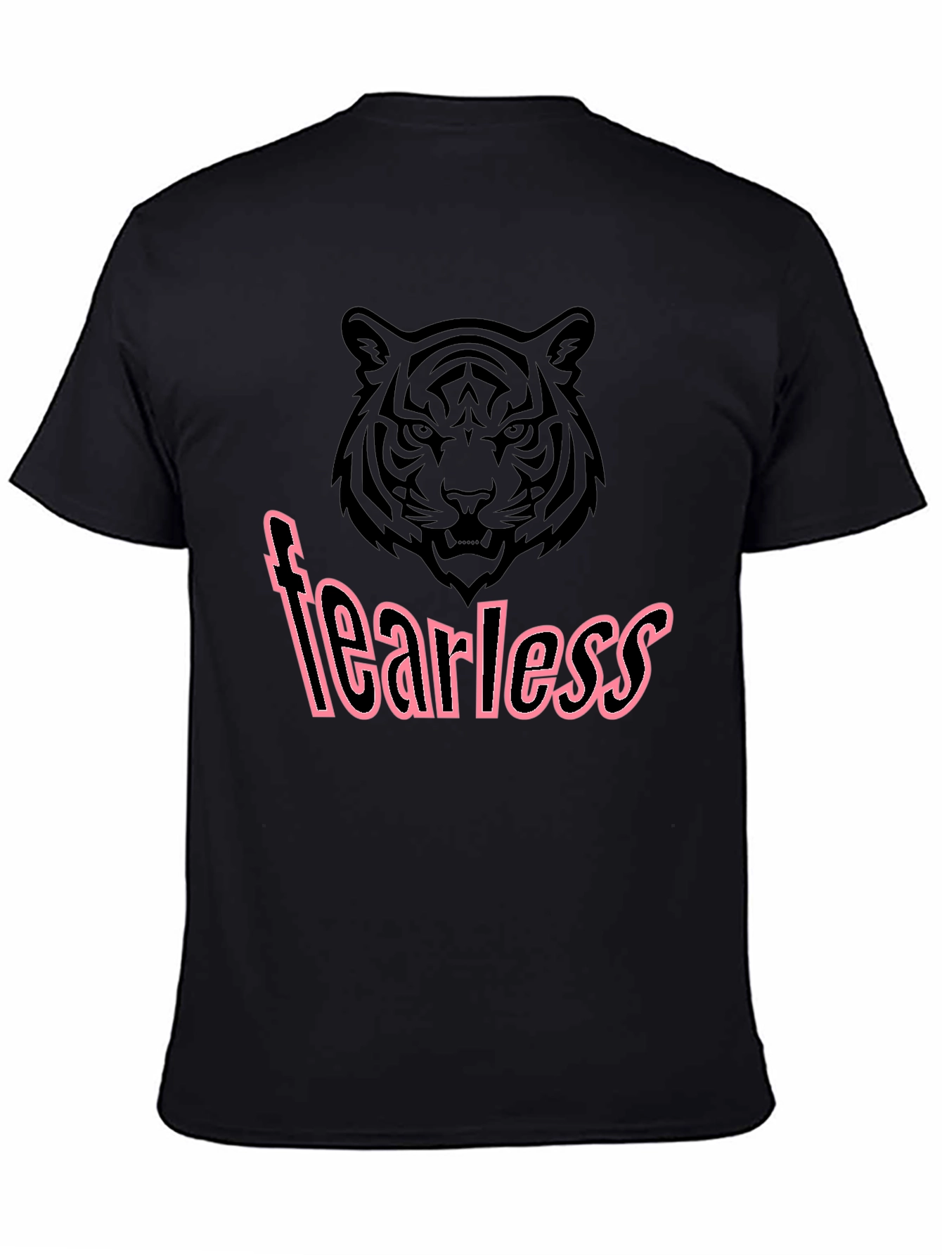 Fearless Tiger Graphic Tee - Stylish Mens Black T-Shirt