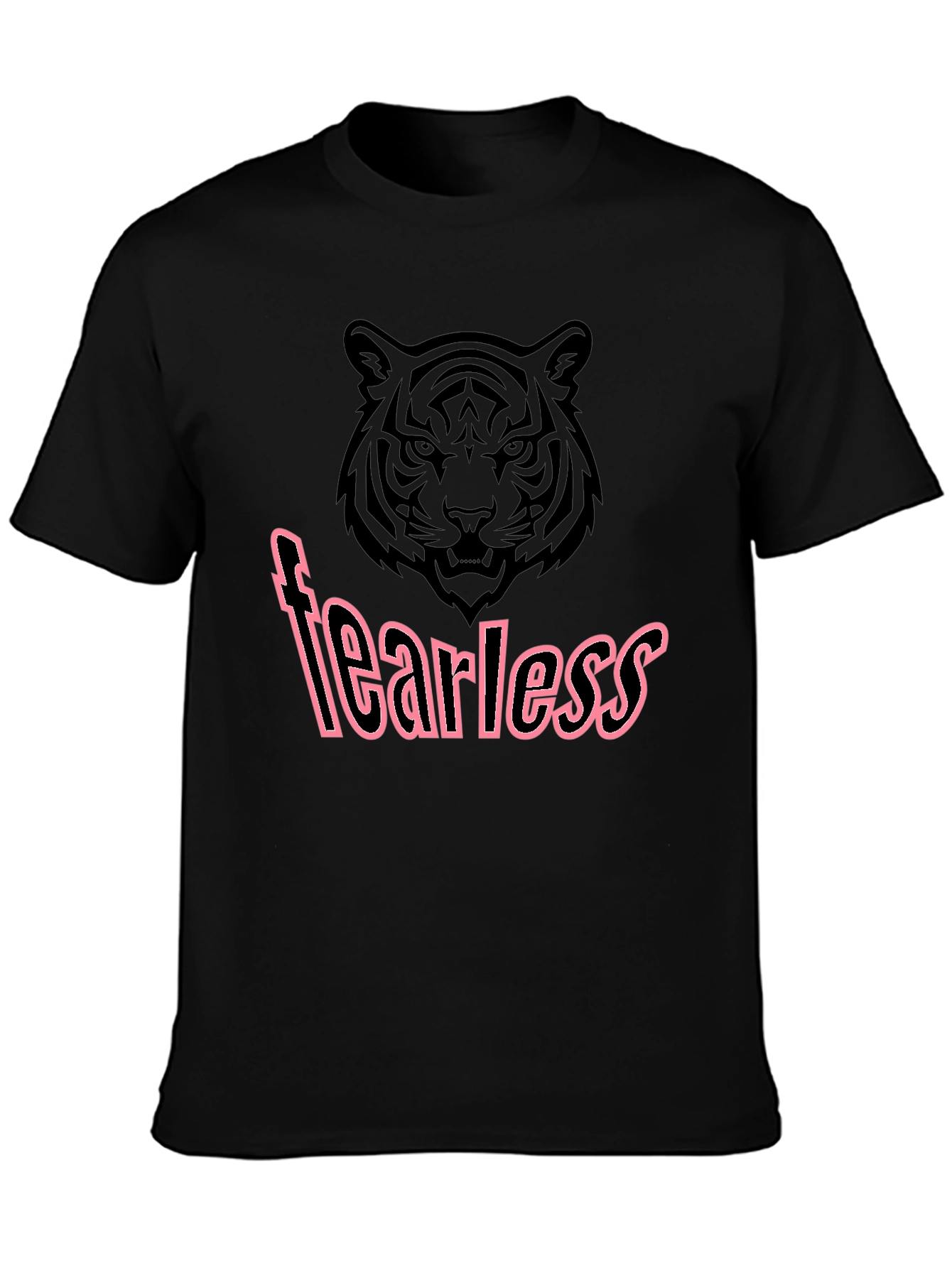 Fearless Tiger Graphic Tee - Stylish Mens Black T-Shirt