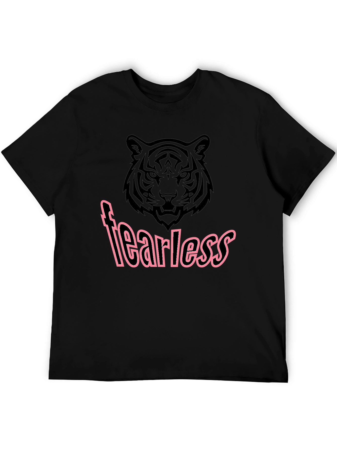 Fearless Tiger Graphic Tee - Stylish Mens Black T-Shirt