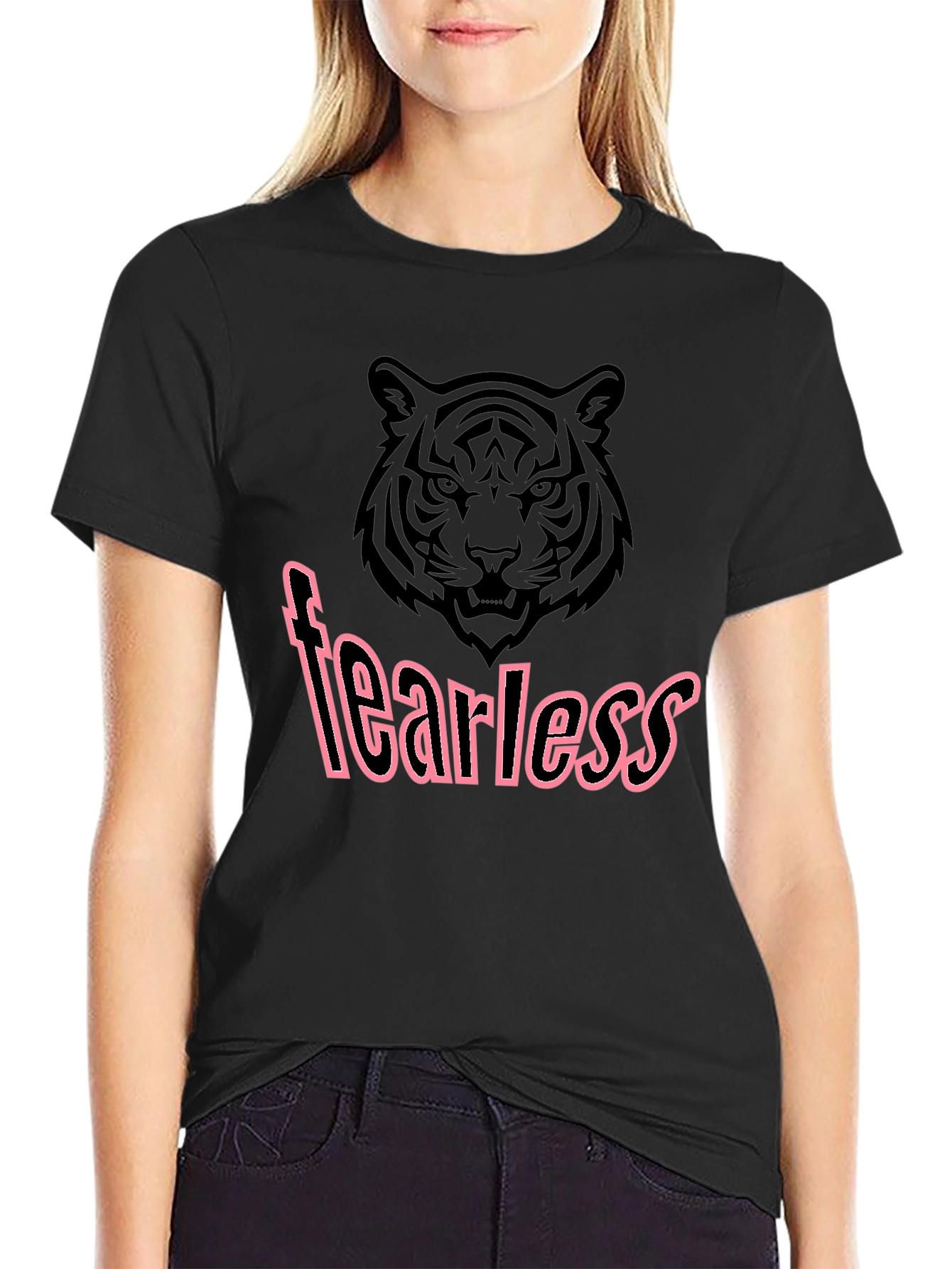 Fearless Tiger Graphic Tee - Stylish Mens Black T-Shirt
