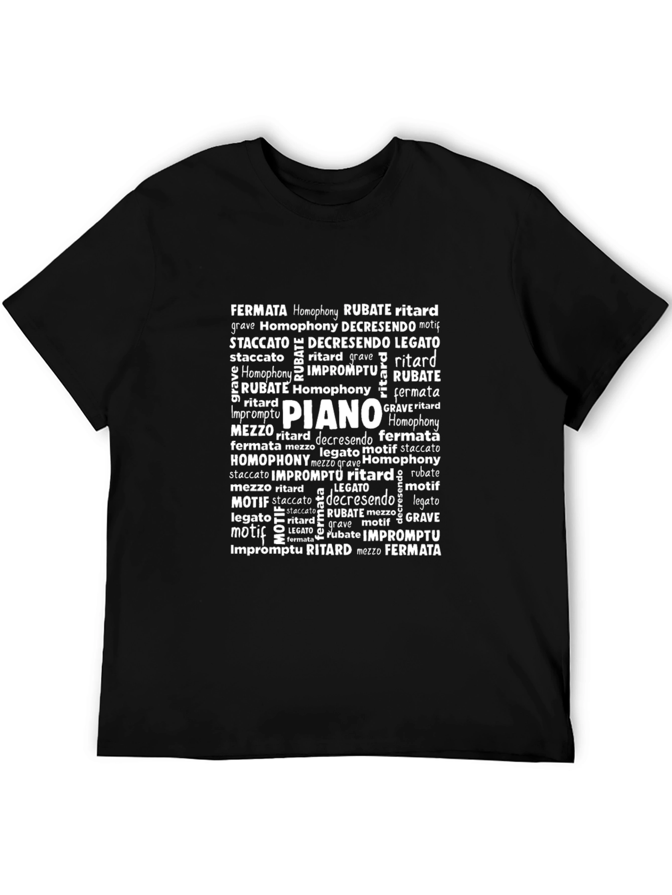 Music Terms Piano T-Shirt - Black