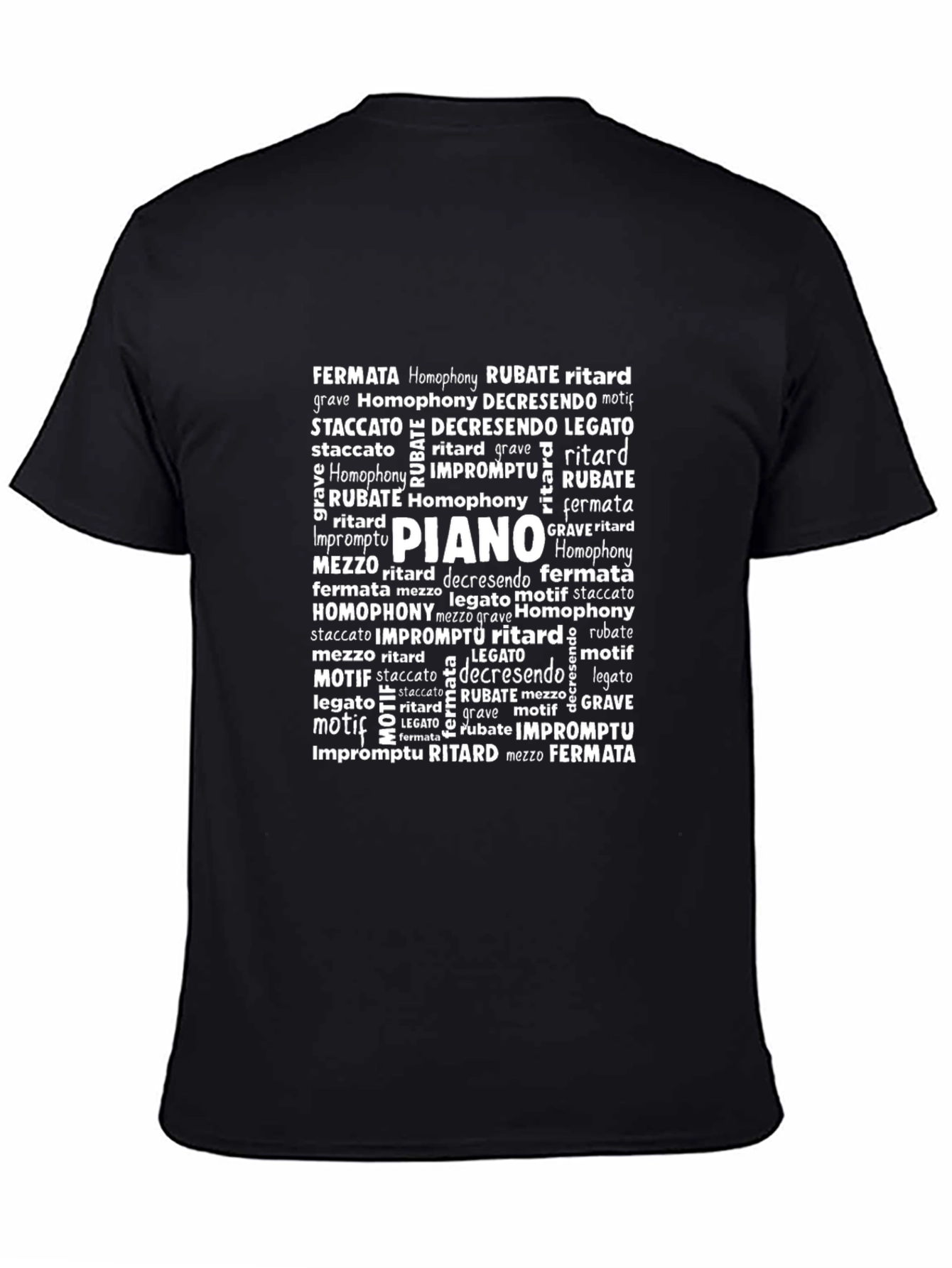 Music Terms Piano T-Shirt - Black