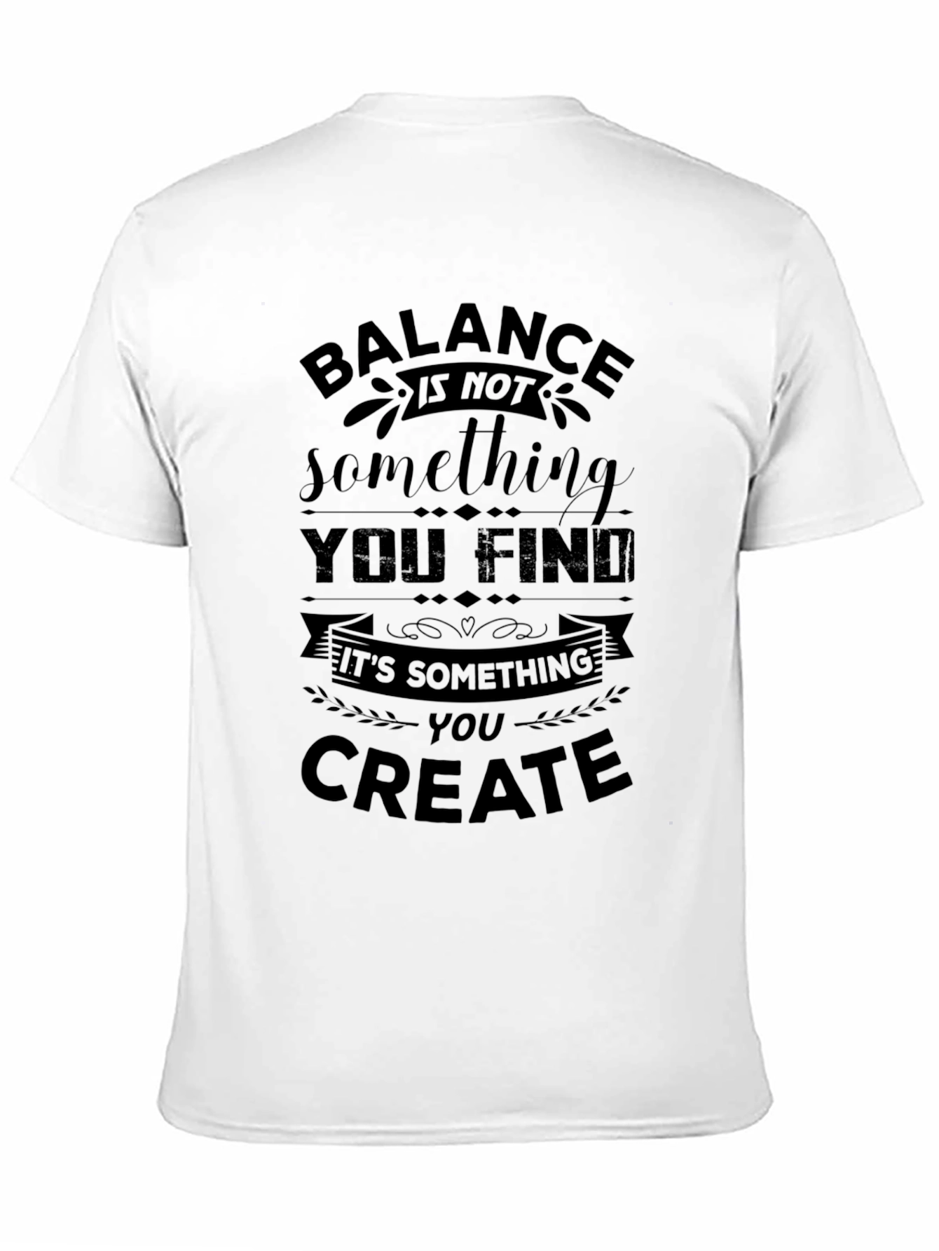 Balance Quote Black T-Shirt for Motivation