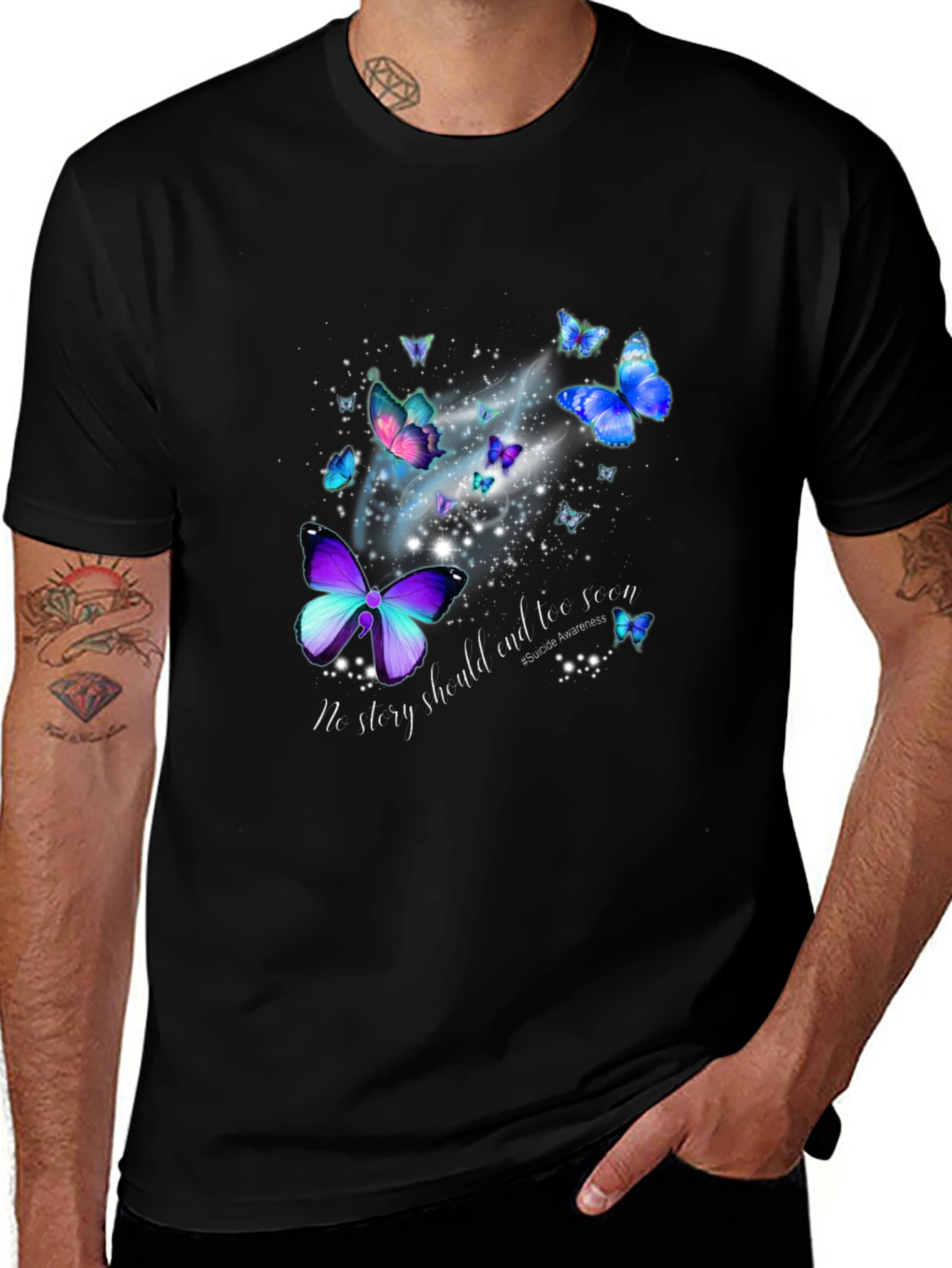 Butterfly Suicide Awareness Graphic Tee