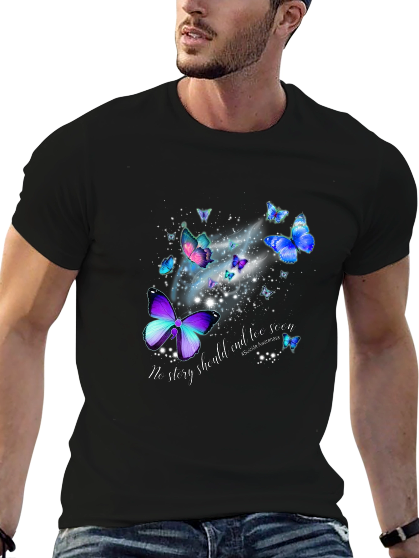 Butterfly Suicide Awareness Graphic Tee