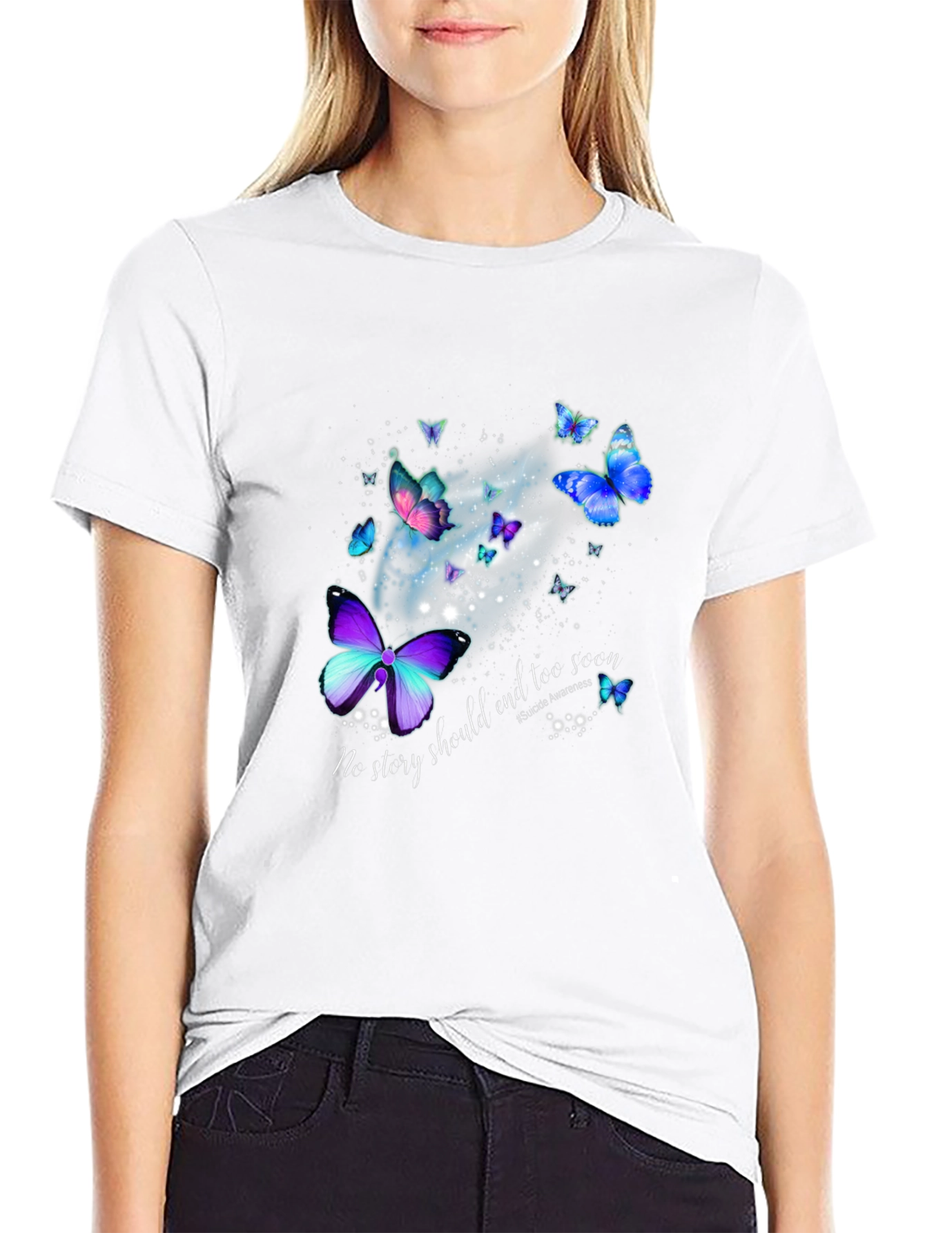 Butterfly Suicide Awareness Graphic Tee
