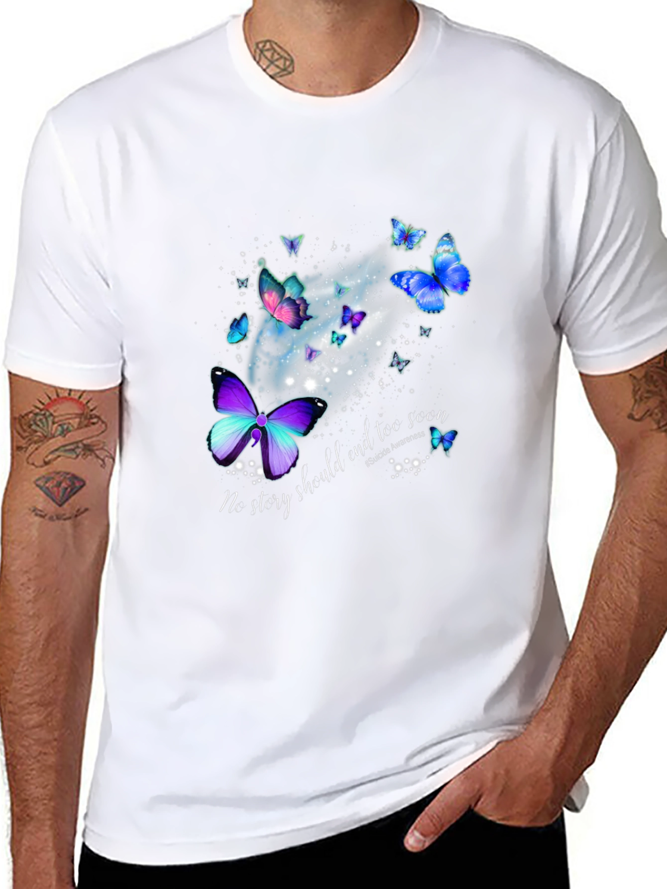 Butterfly Suicide Awareness Graphic Tee